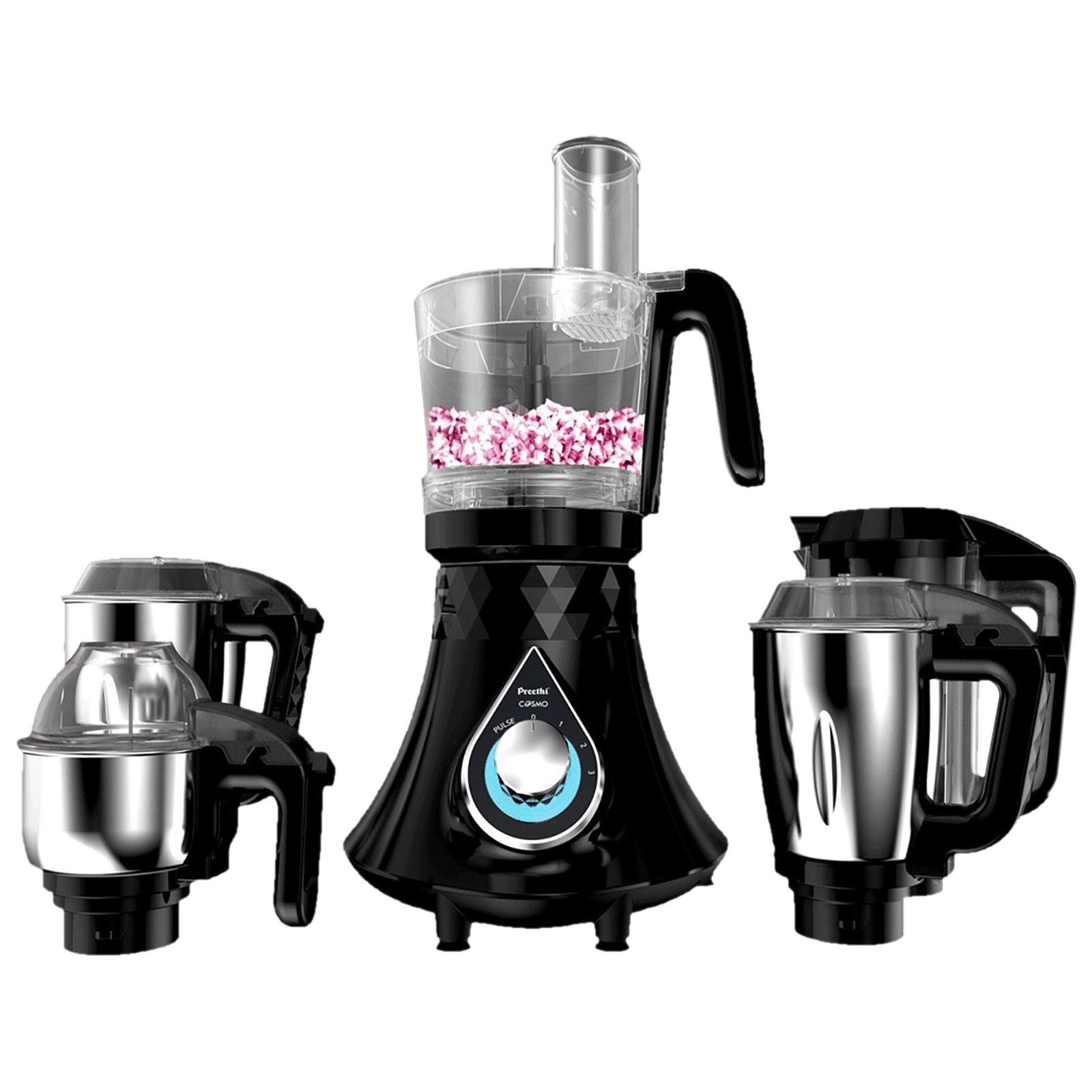 Preethi Zodiac Cosmo 750 Watt 5 Jars Juicer Mixer Grinder (18000 RPM, 3D Cooling System, Black) Preethi Zodiac Cosmo 750 Watt 5 Jars Juicer Mixer Grinder (18000 RPM, 3D Cooling System, Black)_1