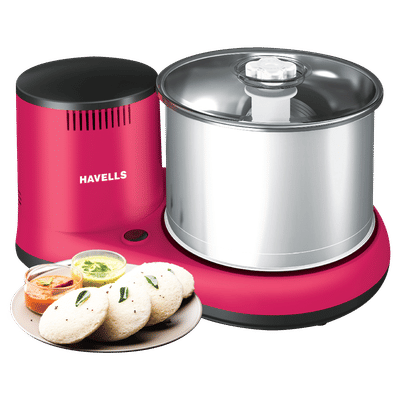 HAVELLS Alai 2 Litres 2 Stones Wet Grinder with Coconut Scrapper (Thermal Overload Protection, Pink)