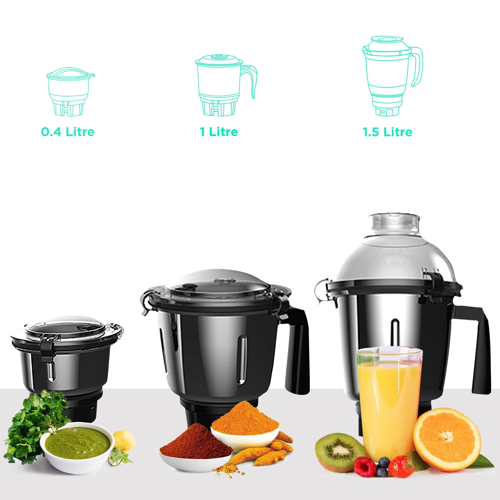 Crompton Ritz 750 Watt 3 Jars Mixer Grinder (MaxiGrind Technology, Black) Crompton Ritz 750 Watt 3 Jars Mixer Grinder (MaxiGrind Technology, Black)_4