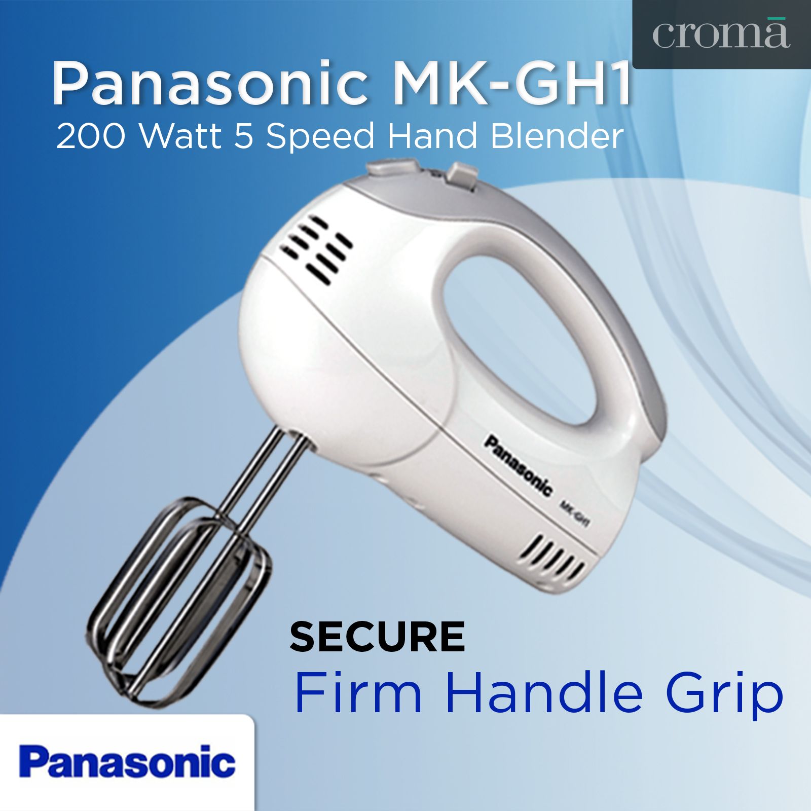 Panasonic MK-GH1 200 Watt 5 Speed Hand Blender with 2 Attachments (2 Attachments, 5 Speed Settings, MK-GH1, White)_10