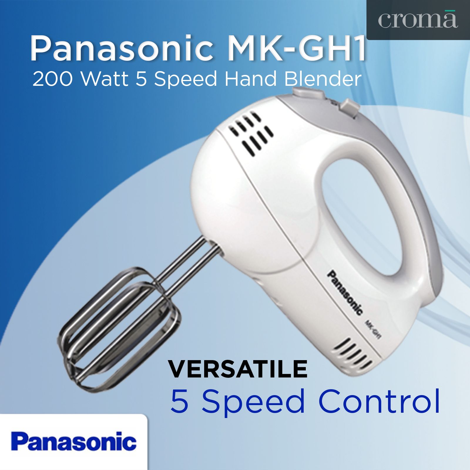 Panasonic MK-GH1 200 Watt 5 Speed Hand Blender with 2 Attachments (2 Attachments, 5 Speed Settings, MK-GH1, White)_13
