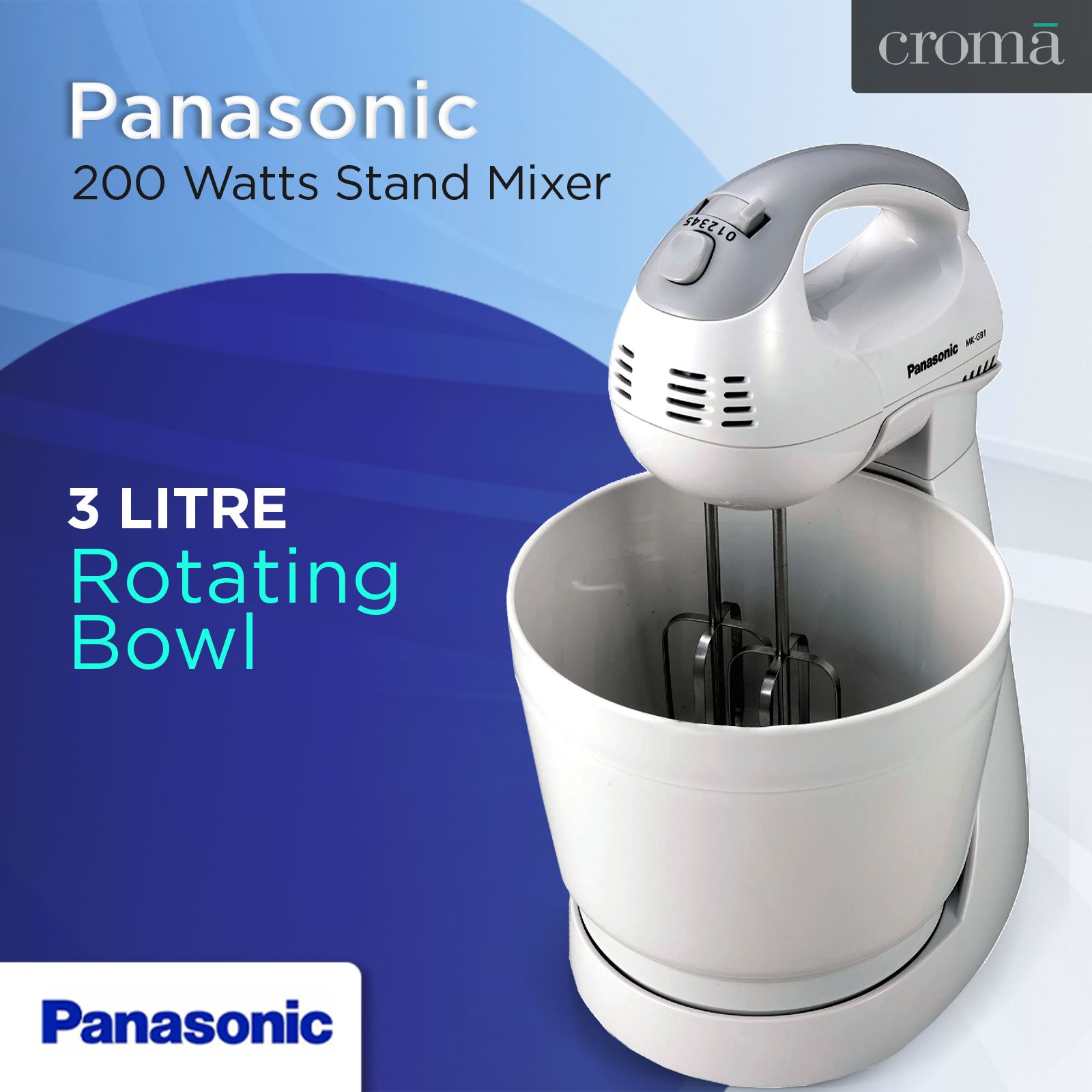 Panasonic 200 Watts Stand Mixer (2 Attachments, 5 Speed Selection, MK-GB1, White) Panasonic 200 Watts Stand Mixer (2 Attachments, 5 Speed Selection, MK-GB1, White)_9