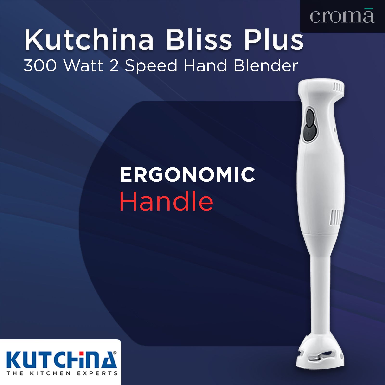 Kutchina Bliss Plus 300 Watt 2 Speed Hand Blender (Versatility & High Performance, White) Kutchina Bliss Plus 300 Watt 2 Speed Hand Blender (Versatility & High Performance, White)_12