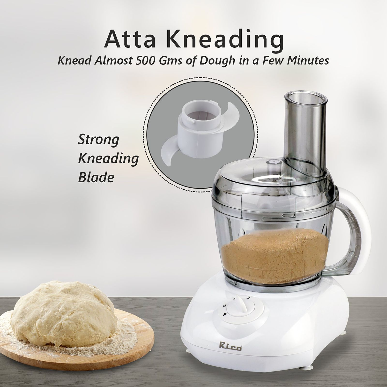 Rico Food Factory 400 Watt Food Processor with 2 Blades (White)_13