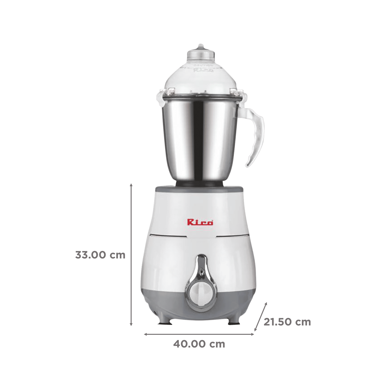 Rico 750 Watt 3 Jars Mixer Grinder (18000 RPM, Overload Protection, White)_3