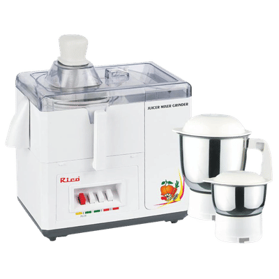 Rico 550 Watt 2 Jars Juicer Mixer Grinder (18000 RPM, Super Powerful Motor, White)