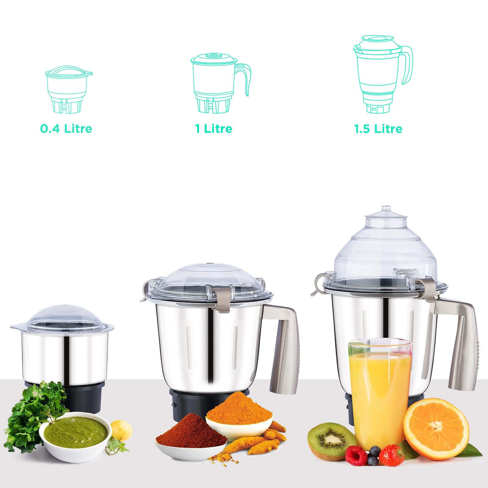 BAJAJ Herculo 1000 Watt 3 Jars Mixer Grinder (Nutri Pro Feature, Coffee Brown)_4