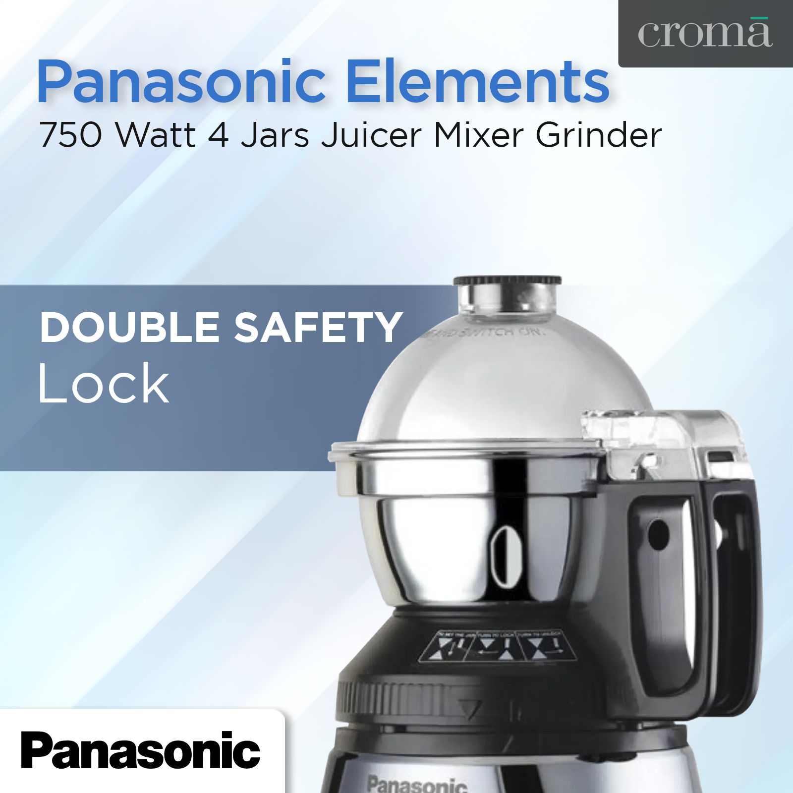 Panasonic 750 Watt 4 Jars Juicer Mixer Grinder (Double Safety Lock, Black)_8