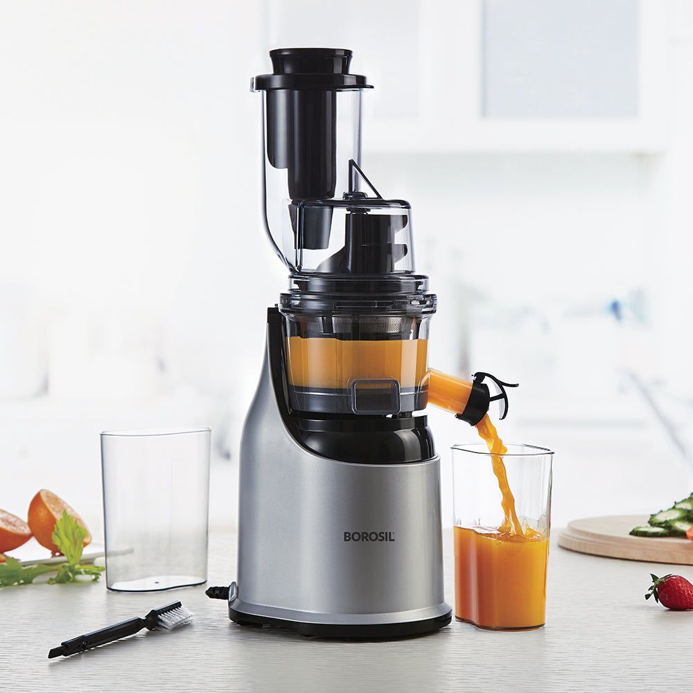 BOROSIL HealthPro 200 Watt Cold Press Slow Juicer (70 RPM, Slow Squeeze Technology, Black/Silver)_21