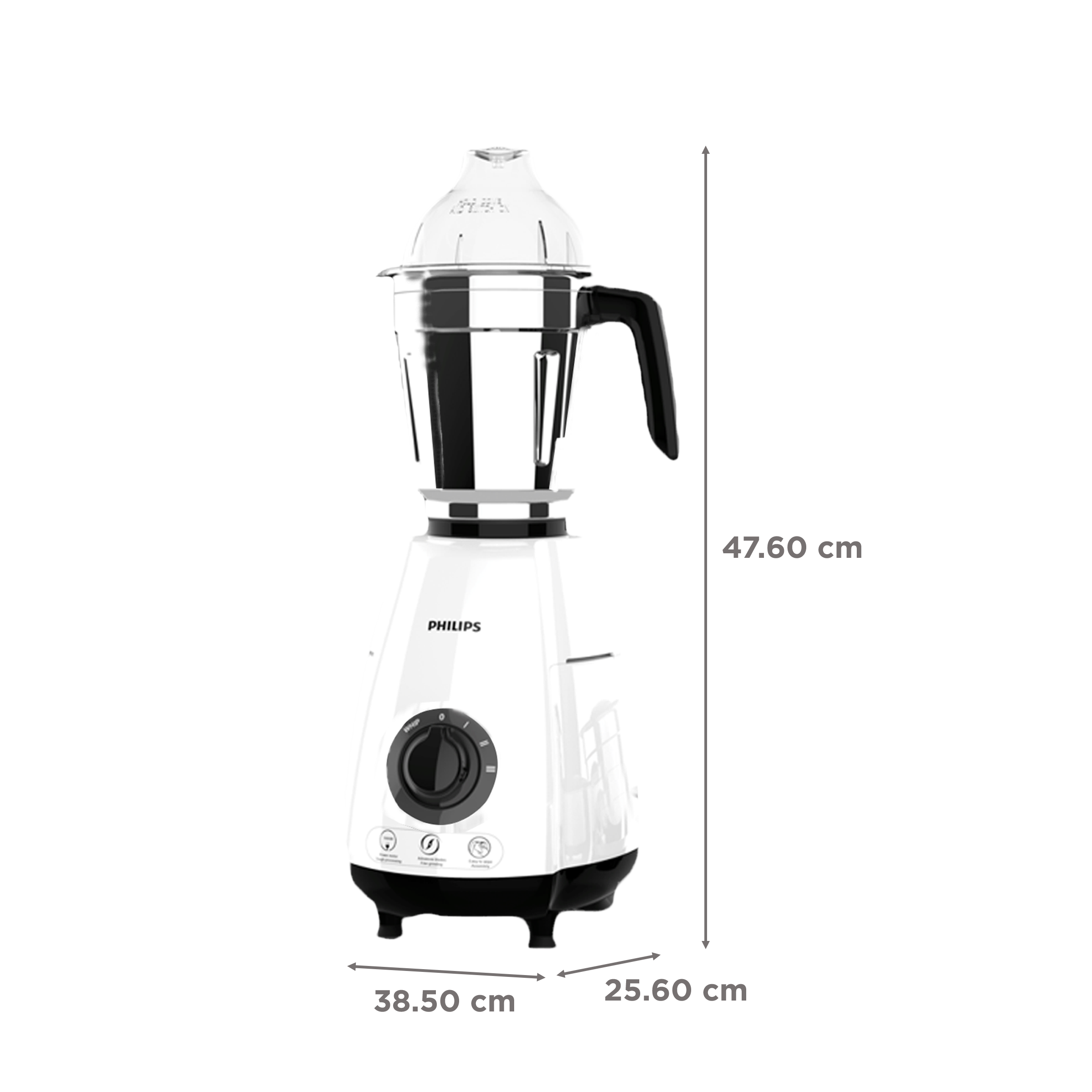 PHILIPS 1000 Watt 4 Jars Juicer Mixer Grinder (22000 RPM, Rotary Knob Control, Black/White) PHILIPS 1000 Watt 4 Jars Juicer Mixer Grinder (22000 RPM, Rotary Knob Control, Black/White)_3