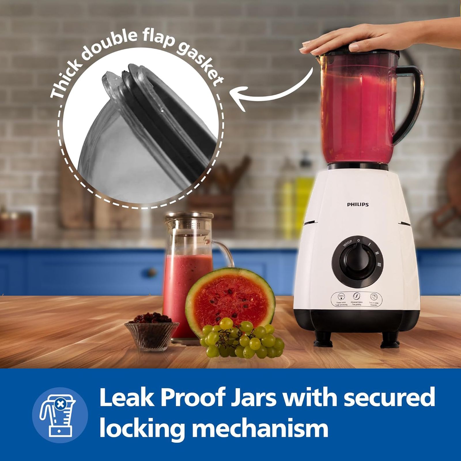 PHILIPS 1000 Watt 4 Jars Juicer Mixer Grinder (22000 RPM, Rotary Knob Control, Black/White) PHILIPS 1000 Watt 4 Jars Juicer Mixer Grinder (22000 RPM, Rotary Knob Control, Black/White)_6