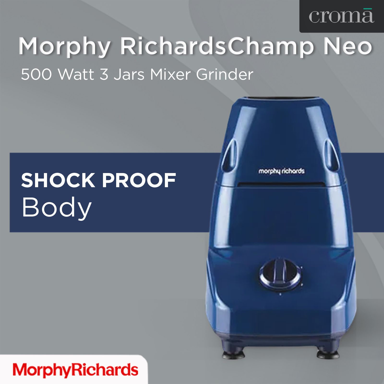 Morphy Richards Champ Neo 500 Watt 3 Jars Mixer Grinder (Overload Protection, Blue) Morphy Richards Champ Neo 500 Watt 3 Jars Mixer Grinder (Overload Protection, Blue)_8