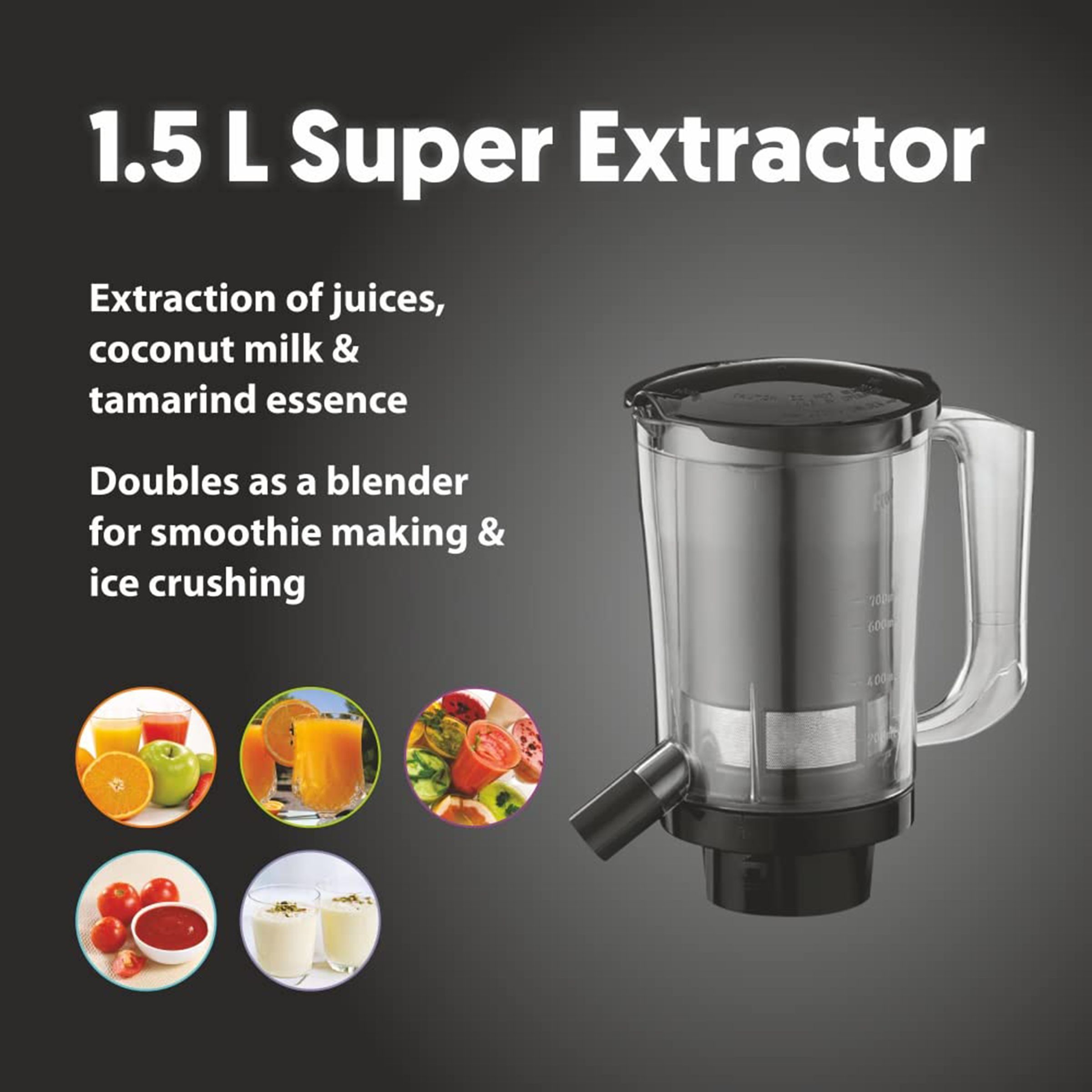 Preethi Taurus Plus 1000 Watt 4 Jars Juicer Mixer Grinder (19000 RPM, 3D Cooling System, Black)_13