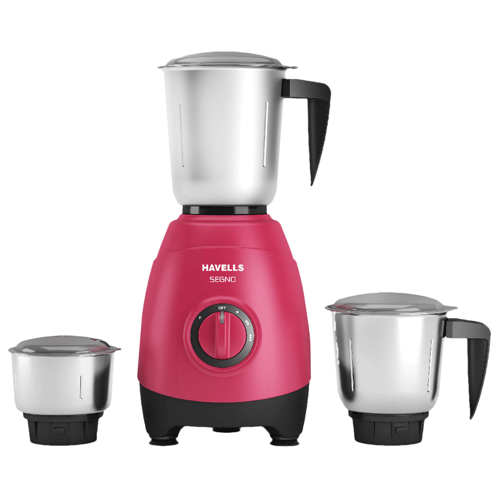 HAVELLS Segno 500 Watt 3 Jars Mixer Grinder (21000 RPM, 3 Speed Control with Pulse Function, Pink) HAVELLS Segno 500 Watt 3 Jars Mixer Grinder (21000 RPM, 3 Speed Control with Pulse Function, Pink)_1