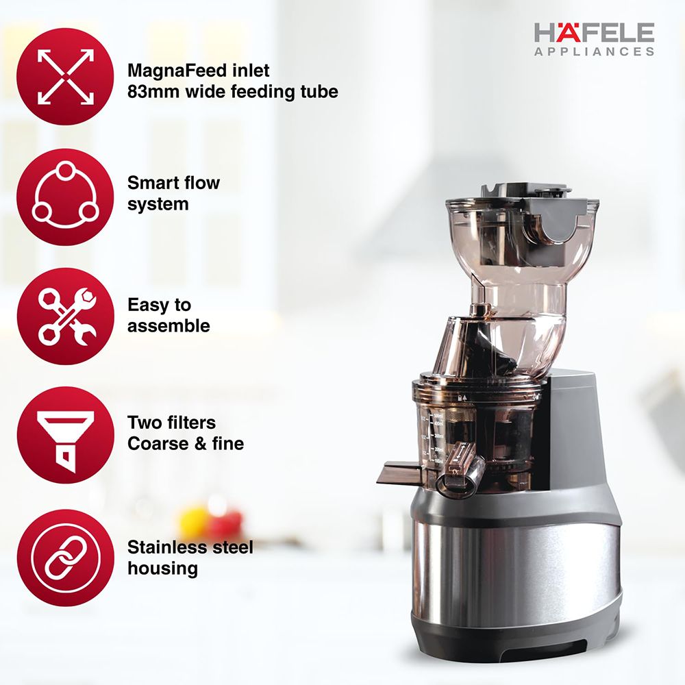 HAFELE Magnus 250 Watt Cold Press Juicer (35 RPM, Vertical Masticating Mechanism, Black) HAFELE Magnus 250 Watt Cold Press Juicer (35 RPM, Vertical Masticating Mechanism, Black)_16