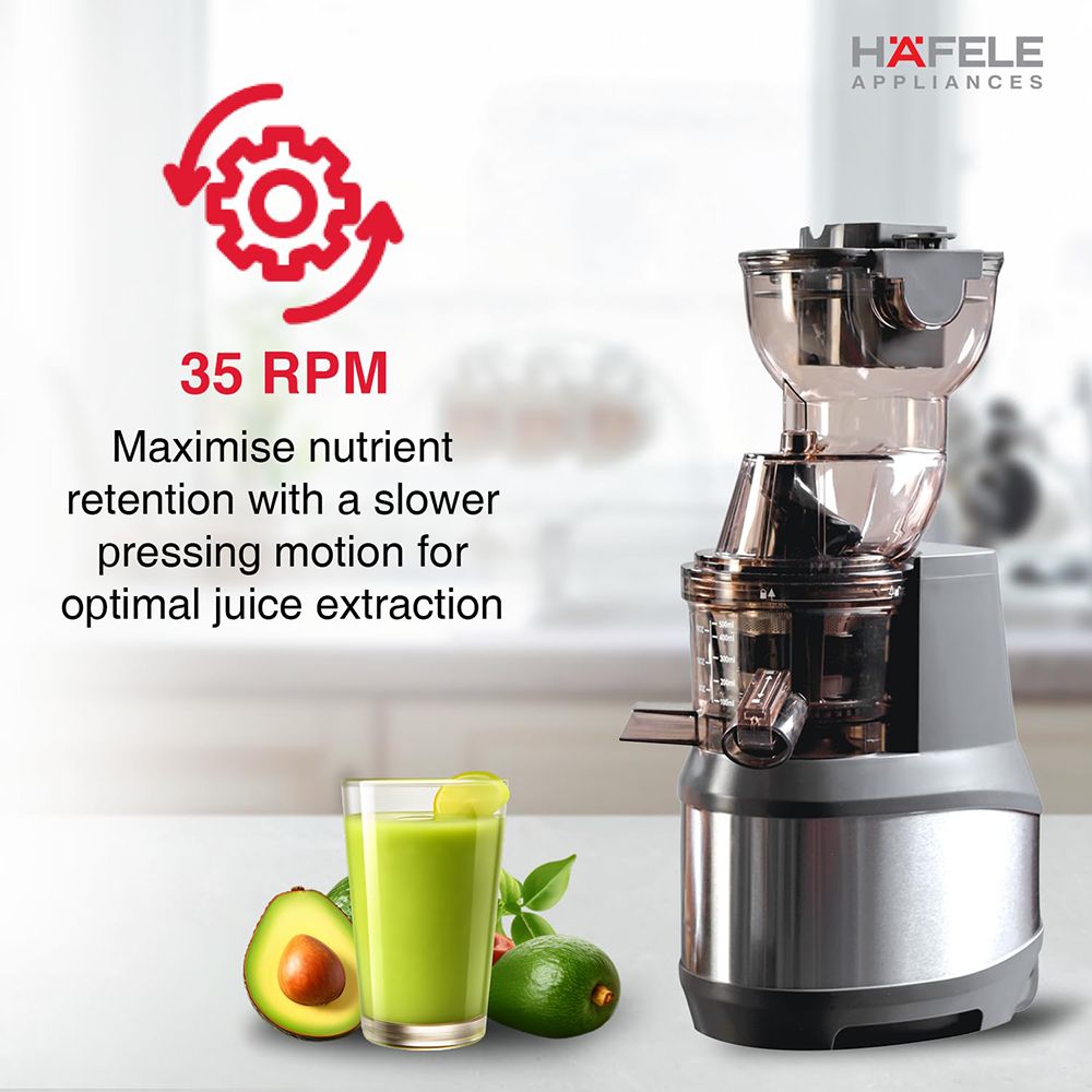 HAFELE Magnus 250 Watt Cold Press Juicer (35 RPM, Vertical Masticating Mechanism, Black) HAFELE Magnus 250 Watt Cold Press Juicer (35 RPM, Vertical Masticating Mechanism, Black)_5