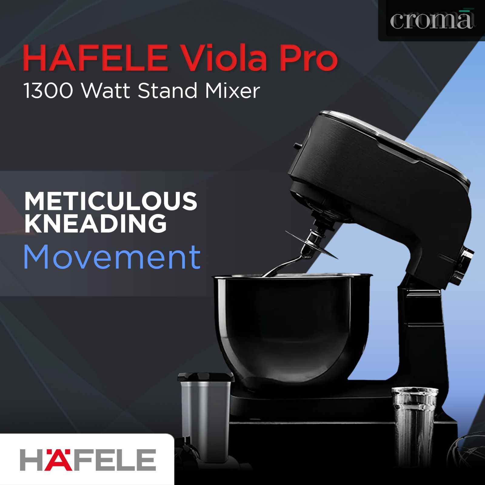 HAFELE Viola Pro 1300 Watt Stand Mixer (Die Cast Aluminium Body, Grey)_10