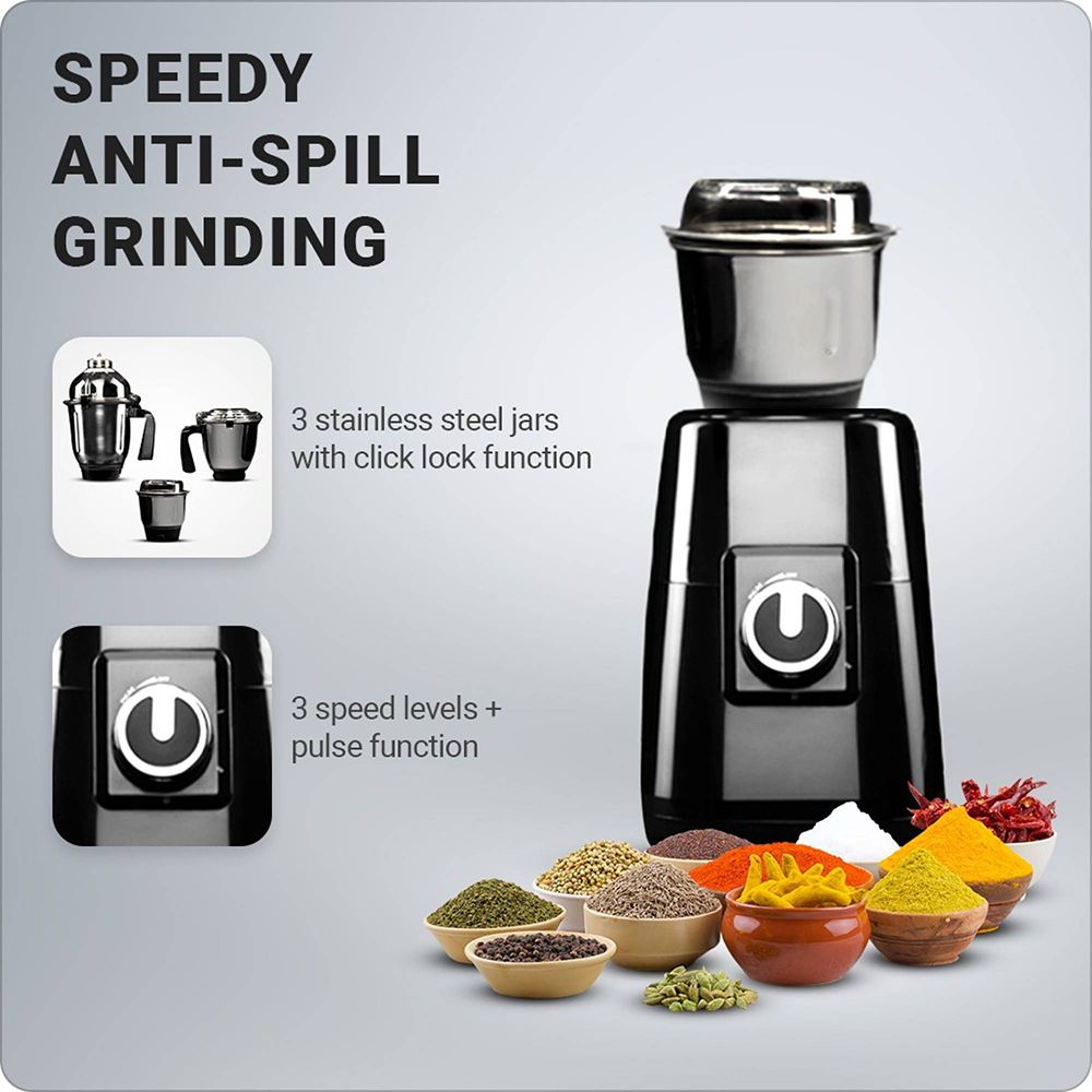 HAFELE Eleganz 800 Watt 3 Jars Mixer Grinder (20000 RPM, 3 Speed Control with Pulse Function, Black) HAFELE Eleganz 800 Watt 3 Jars Mixer Grinder (20000 RPM, 3 Speed Control with Pulse Function, Black)_11