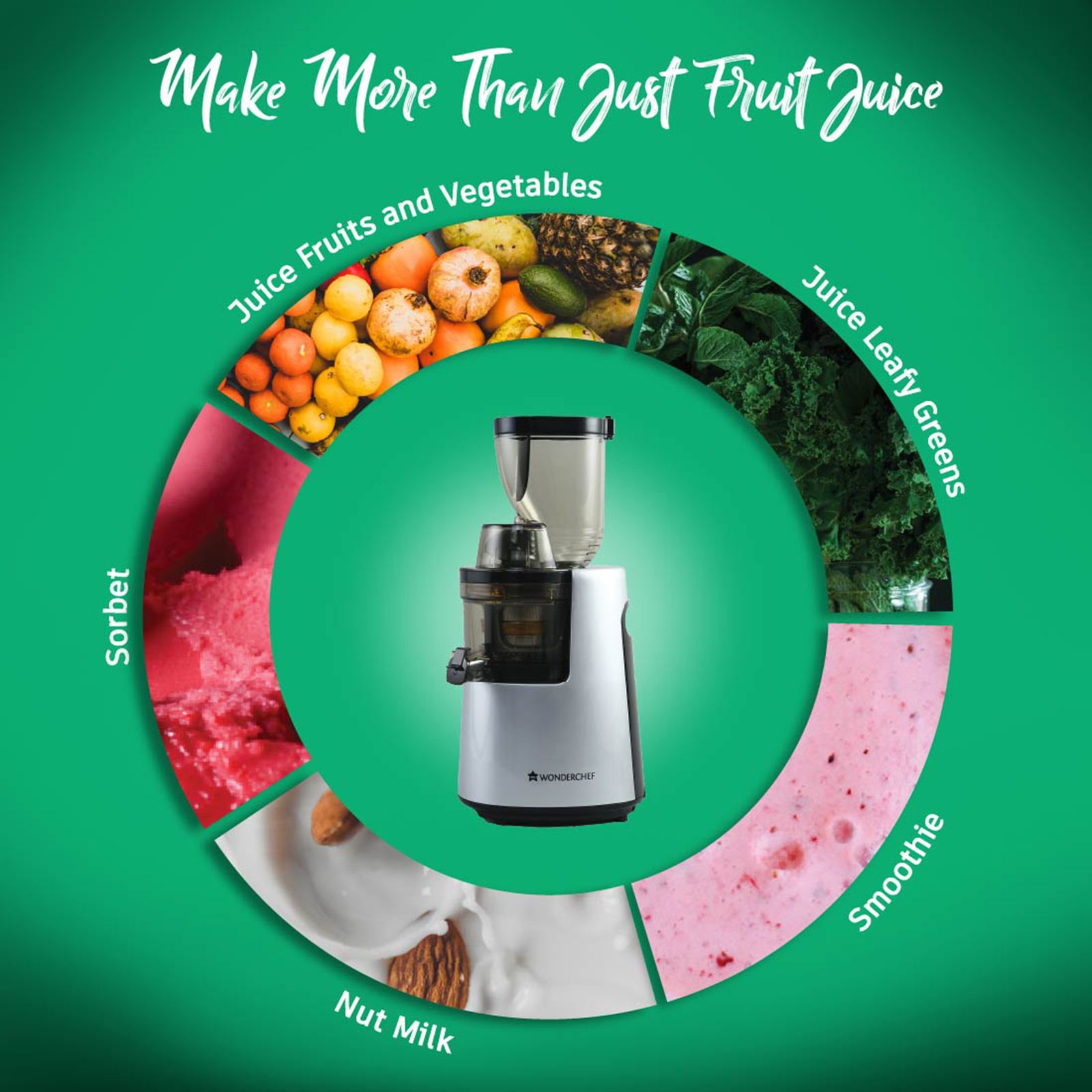 WONDERCHEF V6 200 Watt 2 Jars Cold Press Slow Juicer (43 RPM, Cold Press Technology, Black/Silver) WONDERCHEF V6 200 Watt 2 Jars Cold Press Slow Juicer (43 RPM, Cold Press Technology, Black/Silver)_19