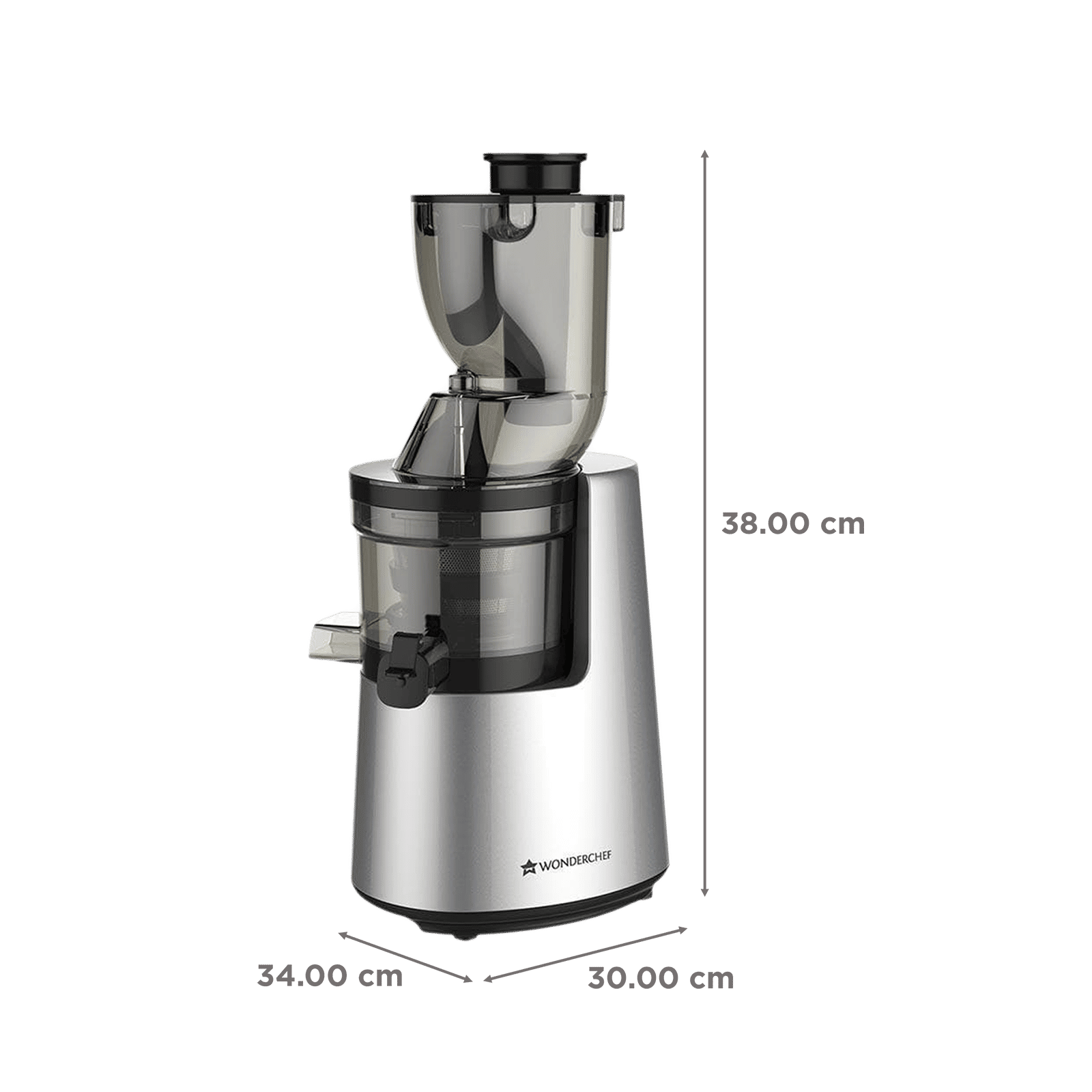 WONDERCHEF V6 200 Watt 2 Jars Cold Press Slow Juicer (43 RPM, Cold Press Technology, Black/Silver) WONDERCHEF V6 200 Watt 2 Jars Cold Press Slow Juicer (43 RPM, Cold Press Technology, Black/Silver)_3