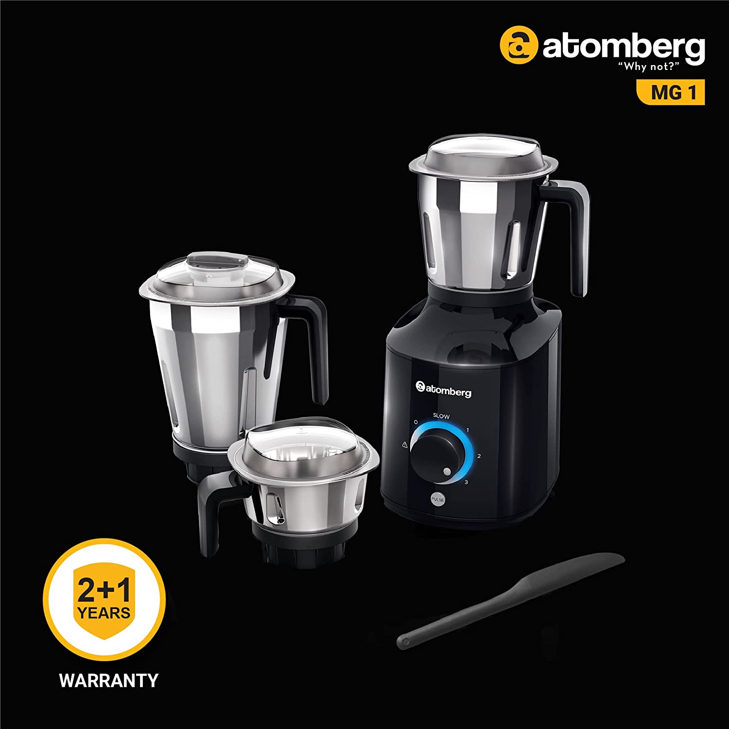 atomberg MG 1 485 Watt 4 Jars Mixer Grinder (18000 RPM, 4 Speed Control, Black) atomberg MG 1 485 Watt 4 Jars Mixer Grinder (18000 RPM, 4 Speed Control, Black)_12