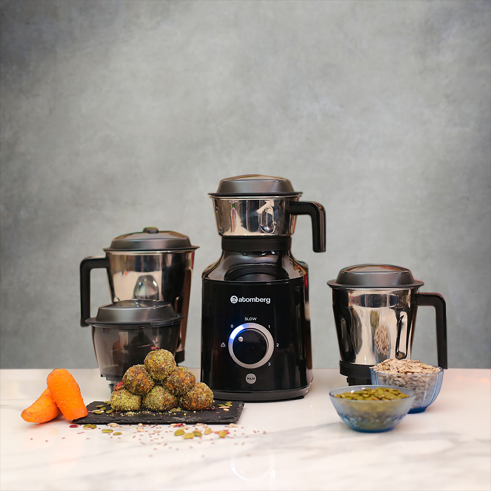 atomberg MG 1 485 Watt 4 Jars Mixer Grinder (18000 RPM, 4 Speed Control, Black) atomberg MG 1 485 Watt 4 Jars Mixer Grinder (18000 RPM, 4 Speed Control, Black)_18