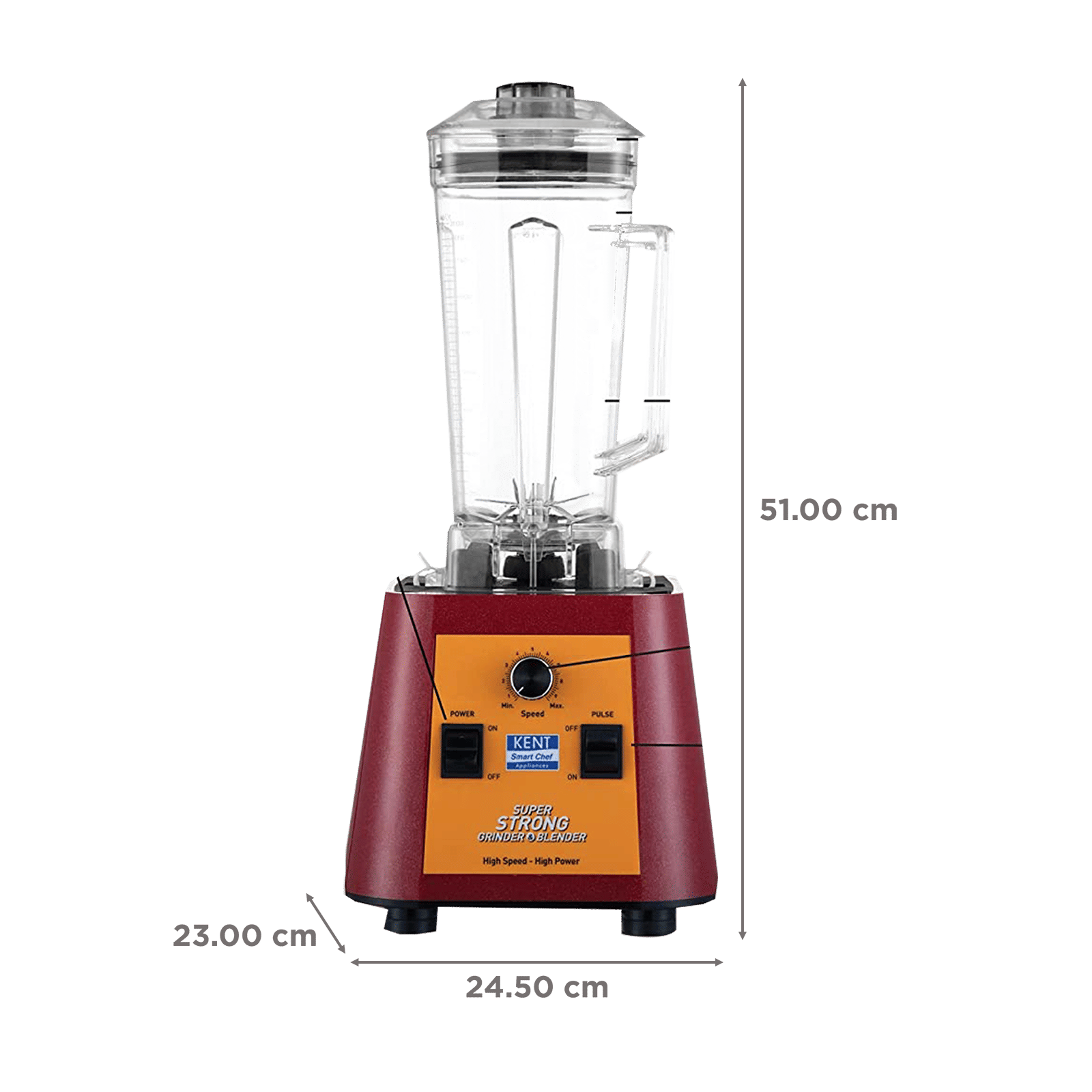 KENT Super Strong 1200 Watt 3 Jars Mixer Grinder Blender (30000 RPM, High Speed Operation, Red) KENT Super Strong 1200 Watt 3 Jars Mixer Grinder Blender (30000 RPM, High Speed Operation, Red)_3