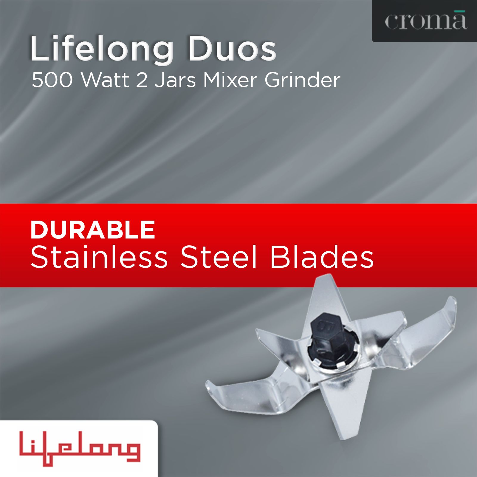 Lifelong Duos 500 Watt 2 Jars Mixer Grinder (Shock Proof Body, Grey) Lifelong Duos 500 Watt 2 Jars Mixer Grinder (Shock Proof Body, Grey)_10