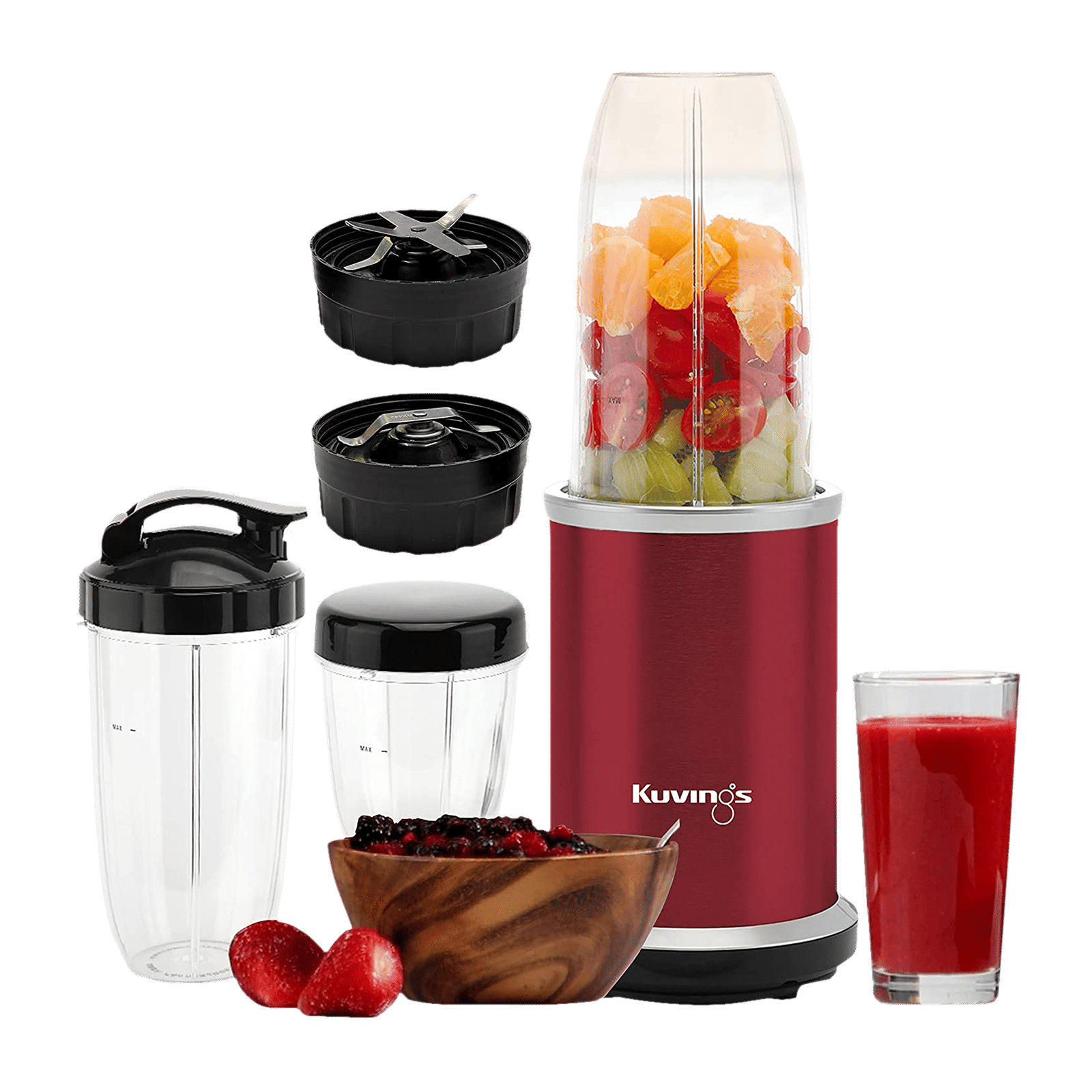 Kuvings Nutri Pro 1000 Watt 2 Jars Blender (22000 RPM, Super Quiet Motor, Ferrari Red) Kuvings Nutri Pro 1000 Watt 2 Jars Blender (22000 RPM, Super Quiet Motor, Ferrari Red)_1