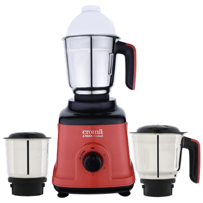 Croma 750 Watt 3 Jars Mixer Grinder (20000 RPM, Overload Protection, Red & Black)