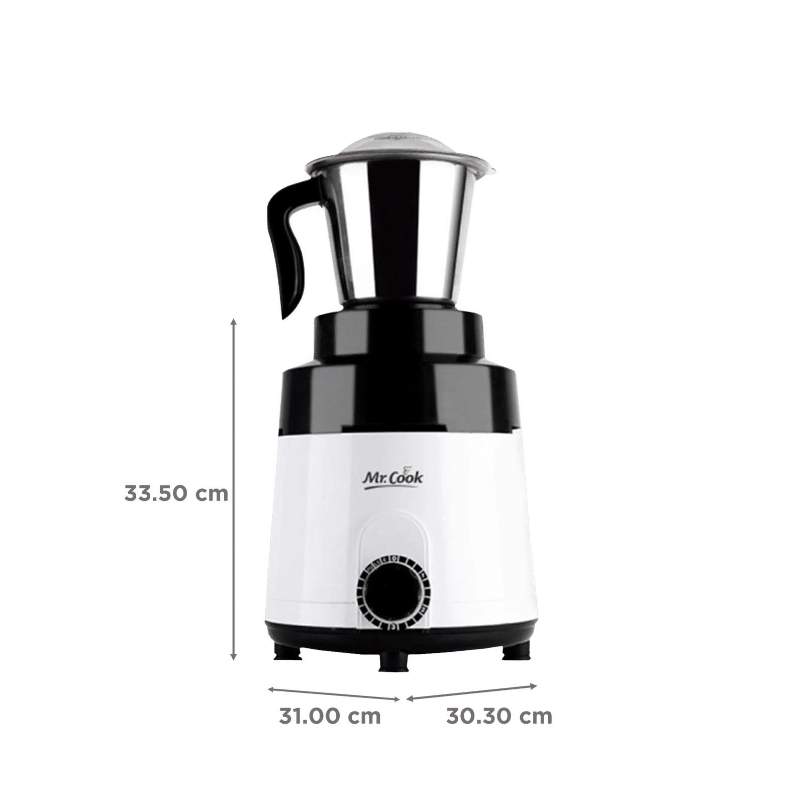 MR COOK Xtreme 1000 Watt 3 Jars Mixer Grinder (Heat Resistant Cool Touch Body, White & Black)_3