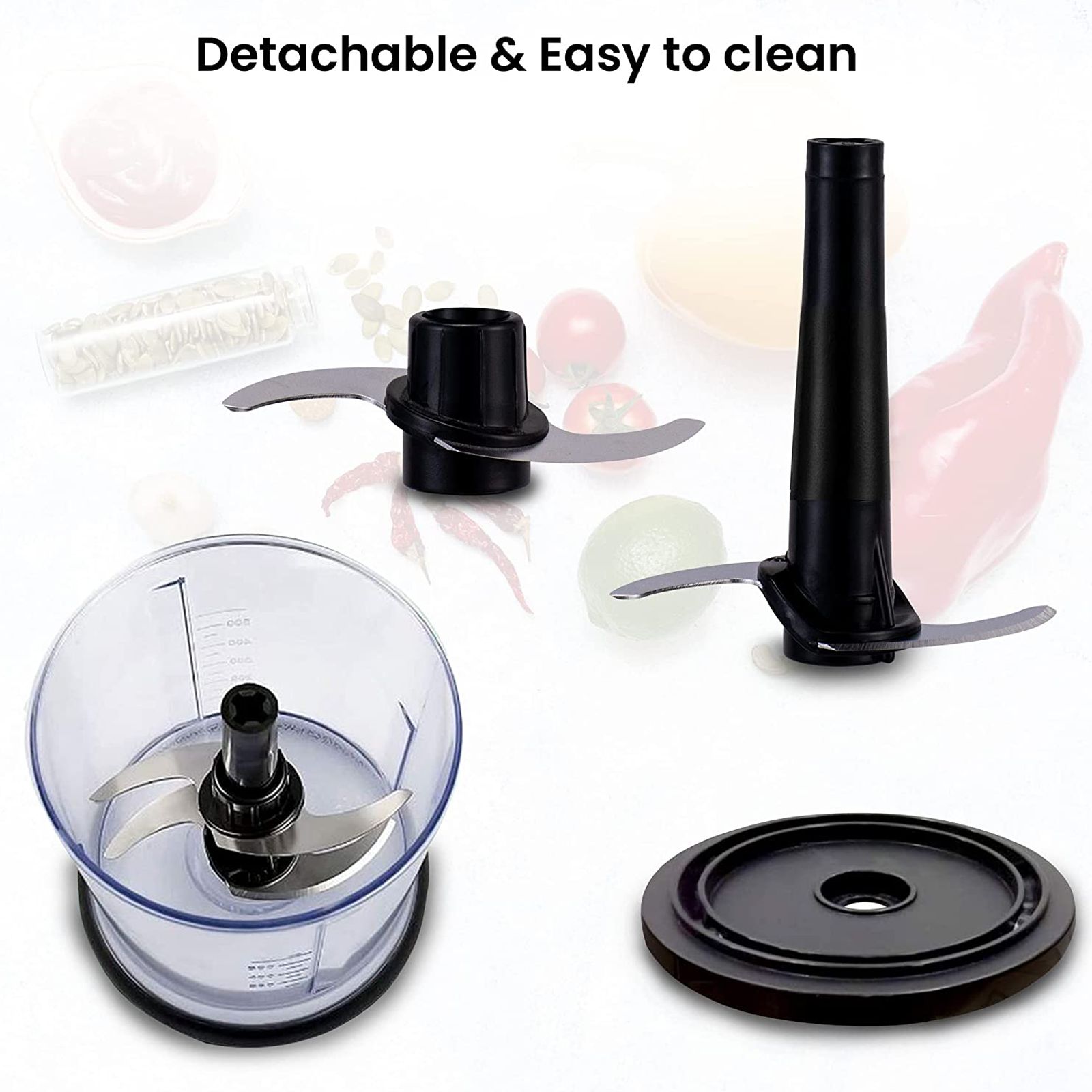 AGARO Elegant 400 Watt Electric Vegetable Chopper with 2 Blades (Black) AGARO Elegant 400 Watt Electric Vegetable Chopper with 2 Blades (Black)_5