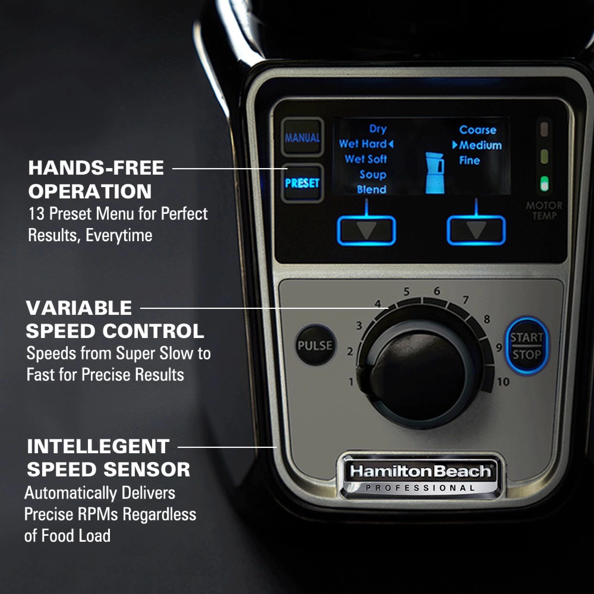 Hamilton Beach Professional 1400 Watt 3 Jars Juicer Mixer Grinder (18000 RPM, Intelligent Speed Sensor, Black) Hamilton Beach Professional 1400 Watt 3 Jars Juicer Mixer Grinder (18000 RPM, Intelligent Speed Sensor, Black)_5