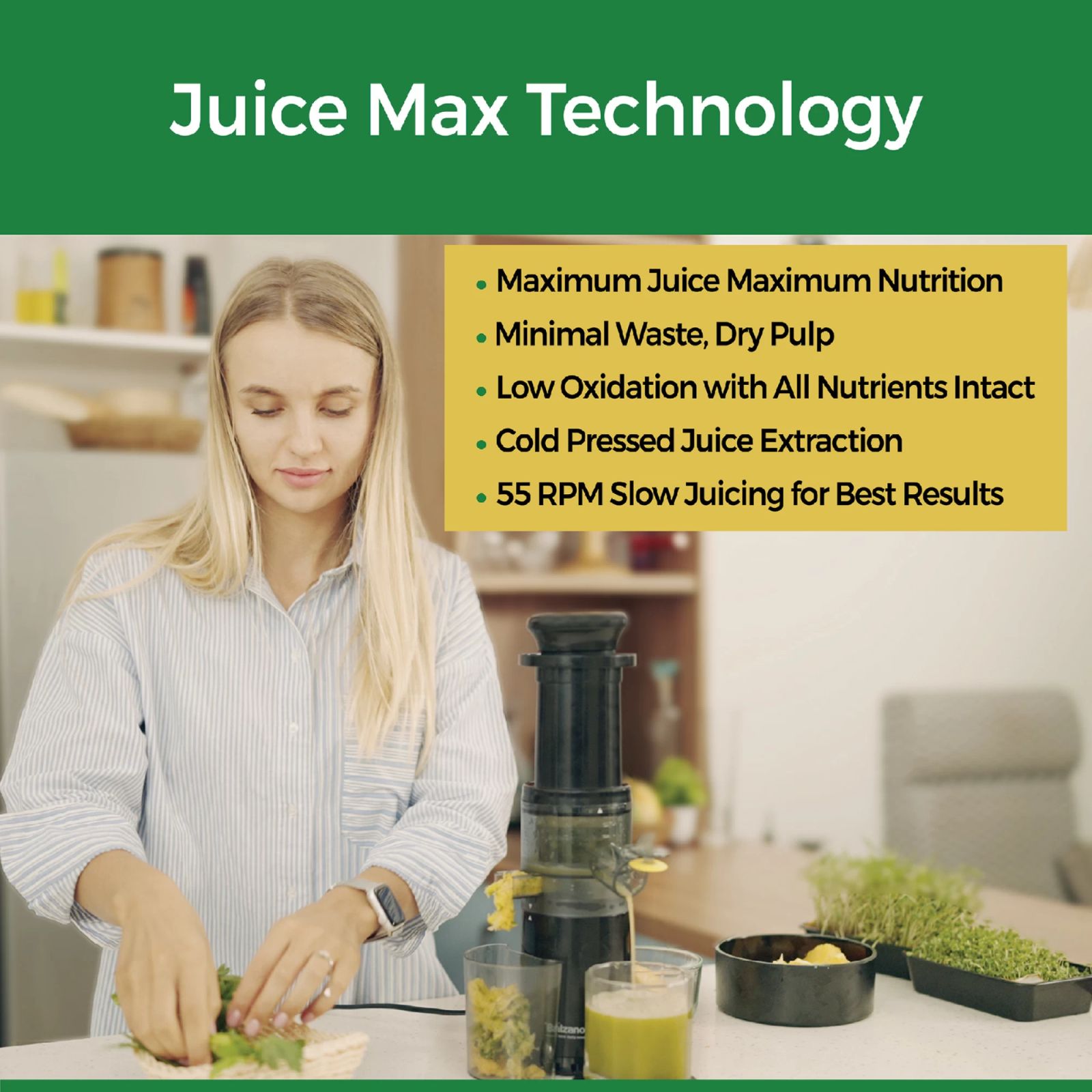 Balzano 100 Watt Cold Press Slow Juicer (55 RPM, Reverse Motor, Black) Balzano 100 Watt Cold Press Slow Juicer (55 RPM, Reverse Motor, Black)_6