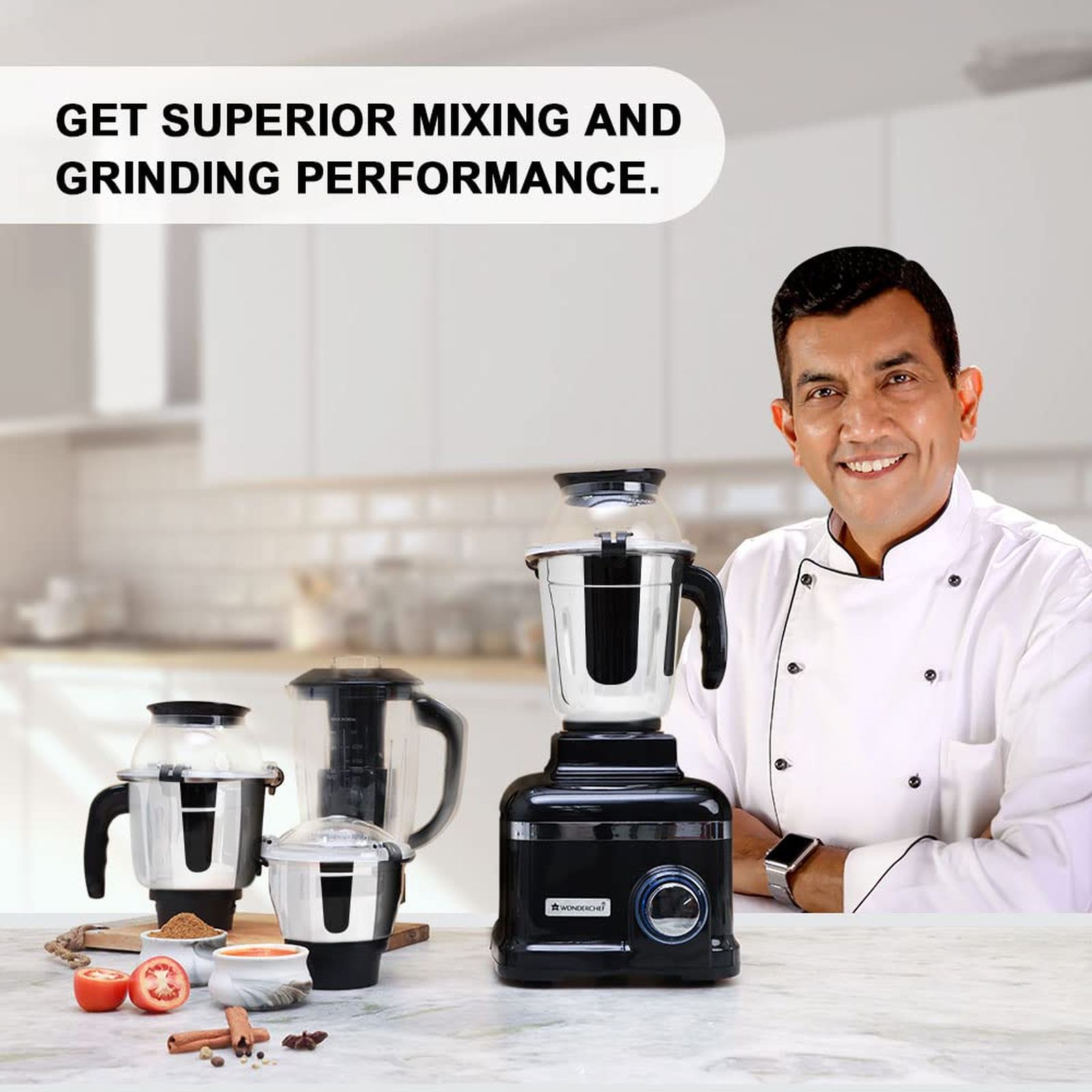 WONDERCHEF Sumo Black DLX 1000 Watt 4 Jars Mixer Grinder (Advanced Air Ventilation System, Black) WONDERCHEF Sumo Black DLX 1000 Watt 4 Jars Mixer Grinder (Advanced Air Ventilation System, Black)_7