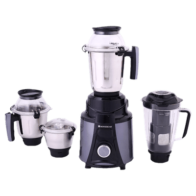 WONDERCHEF Galaxy 750 Watt 4 Jars Mixer Grinder (Powerful Copper Motor, Black and Grey)