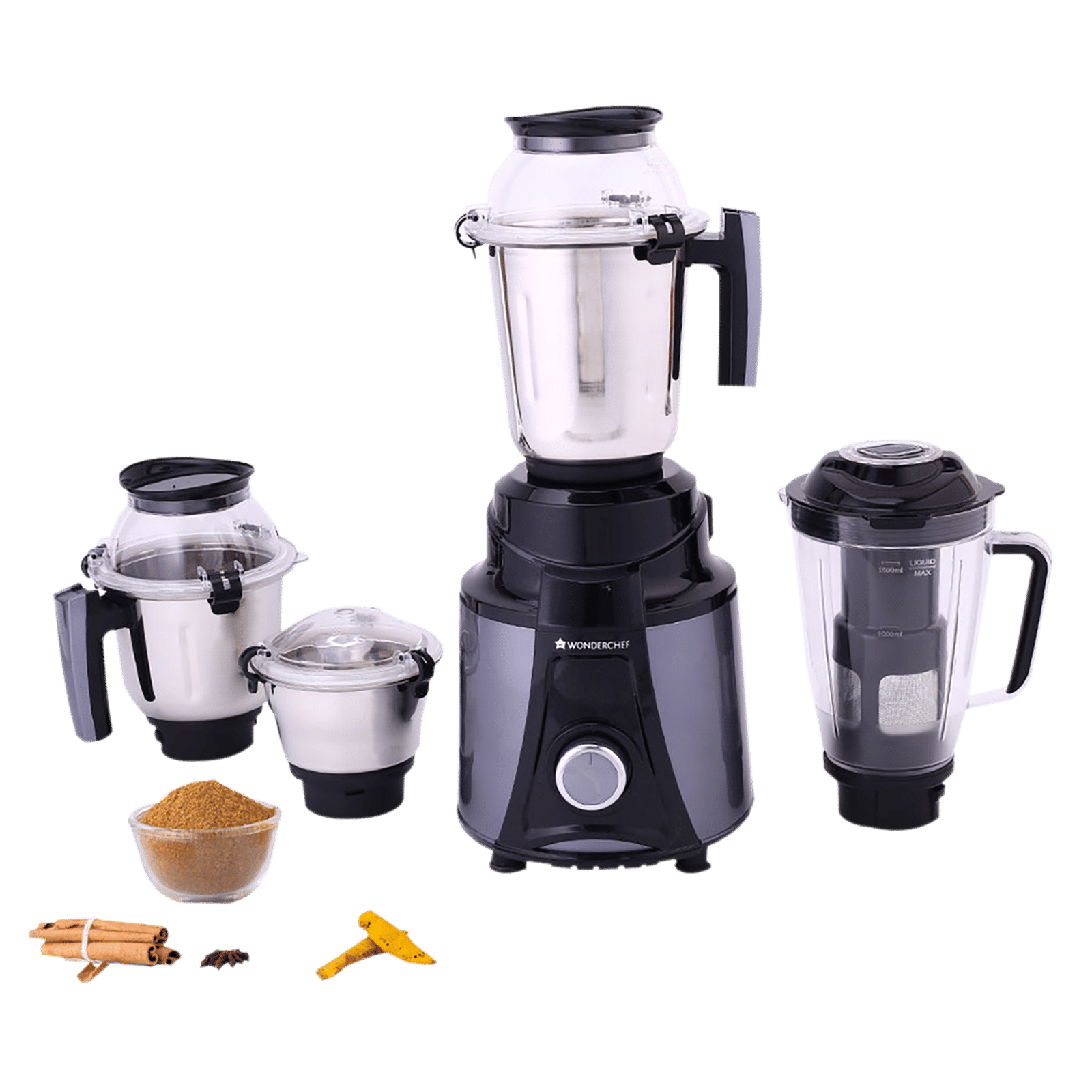 WONDERCHEF Galaxy 750 Watt 4 Jars Mixer Grinder (Powerful Copper Motor, Black and Grey) WONDERCHEF Galaxy 750 Watt 4 Jars Mixer Grinder (Powerful Copper Motor, Black and Grey)_4