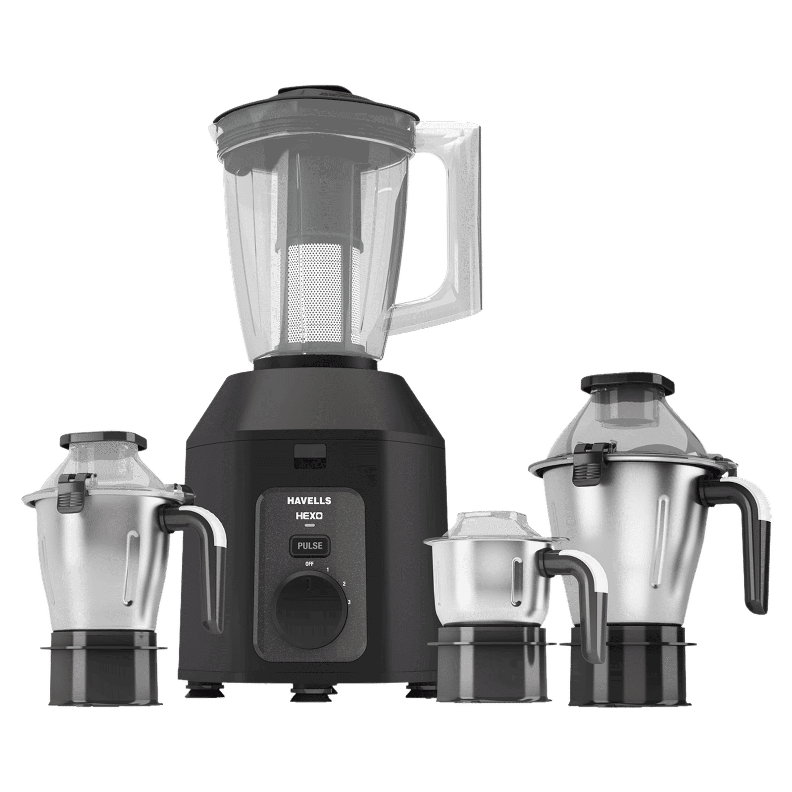 HAVELLS Hexo Plus 1100 Watt 4 Jars Mixer Grinder (Black)_1