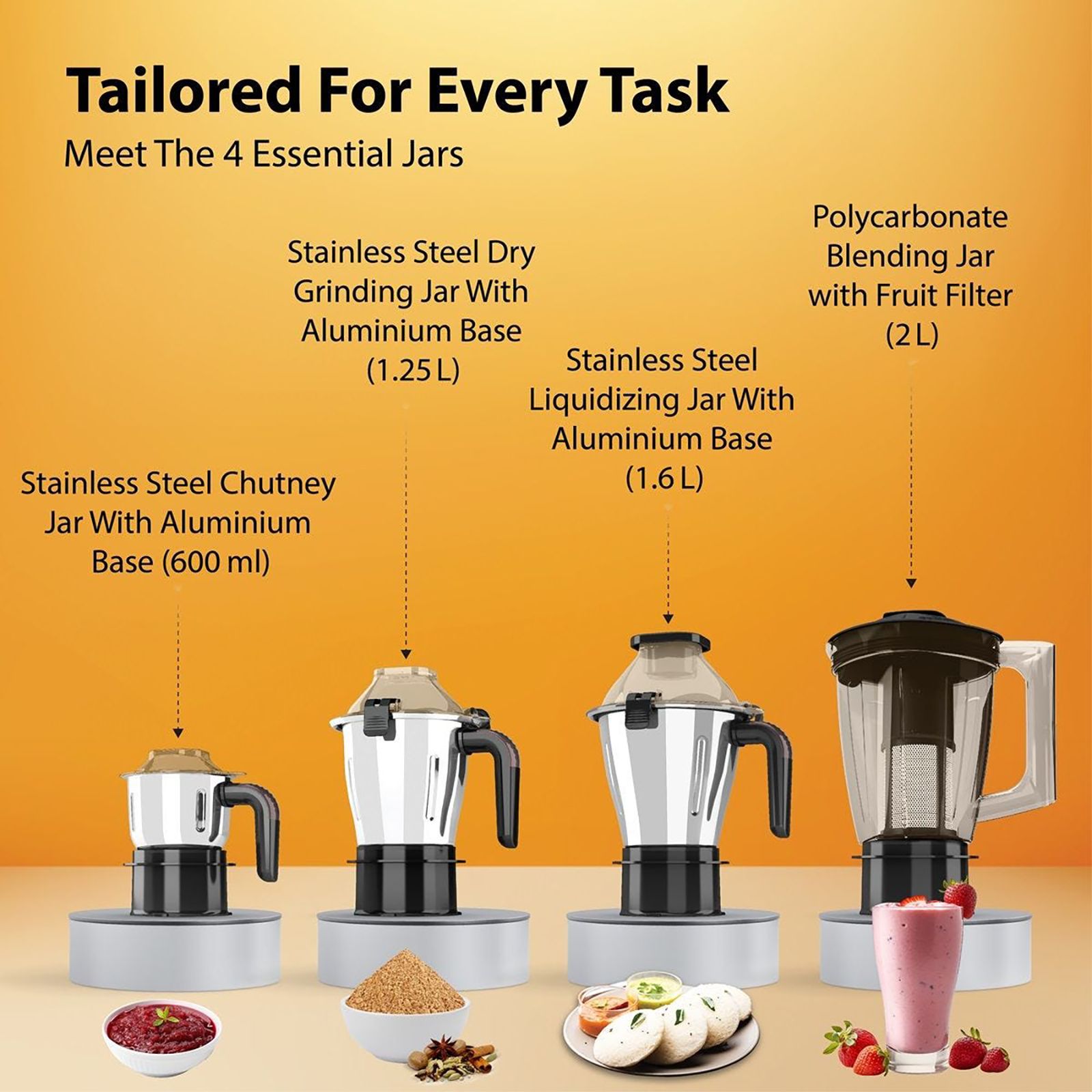 HAVELLS Hexo Plus 1100 Watt 4 Jars Mixer Grinder (Black)_14