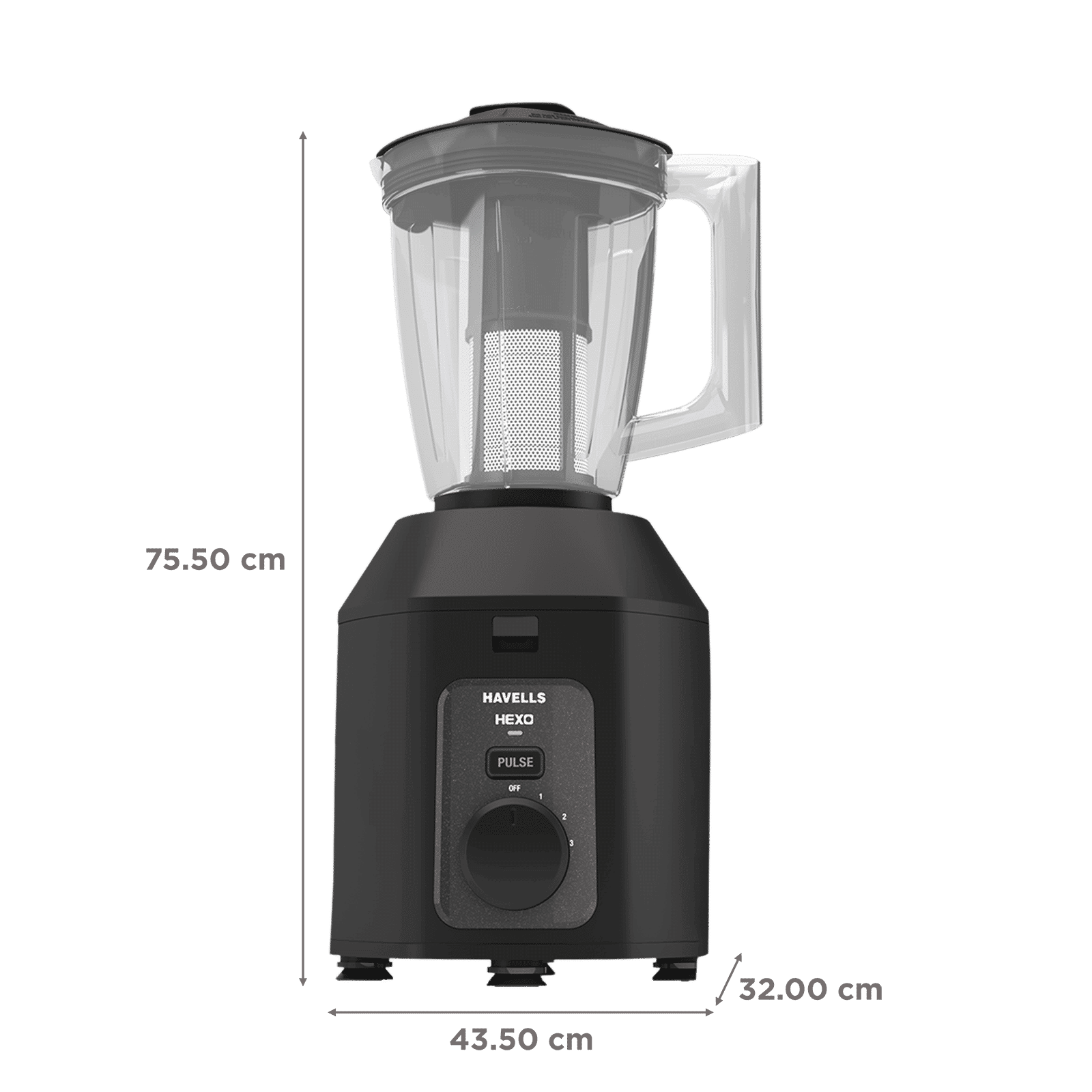 HAVELLS Hexo Plus 1100 Watt 4 Jars Mixer Grinder (Black)_2