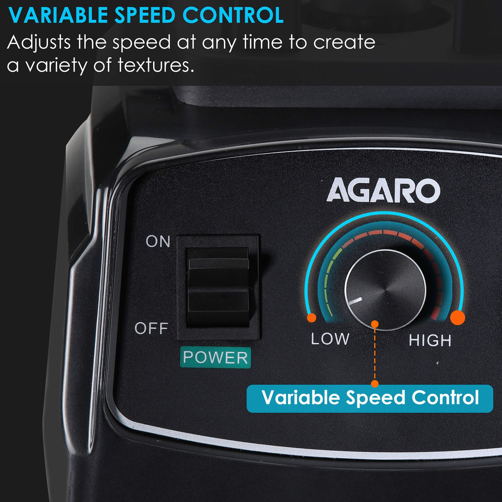 AGARO Grand 2000 Watt 1 Jar Mixer Grinder Blender (Pulse Function, Black)_2