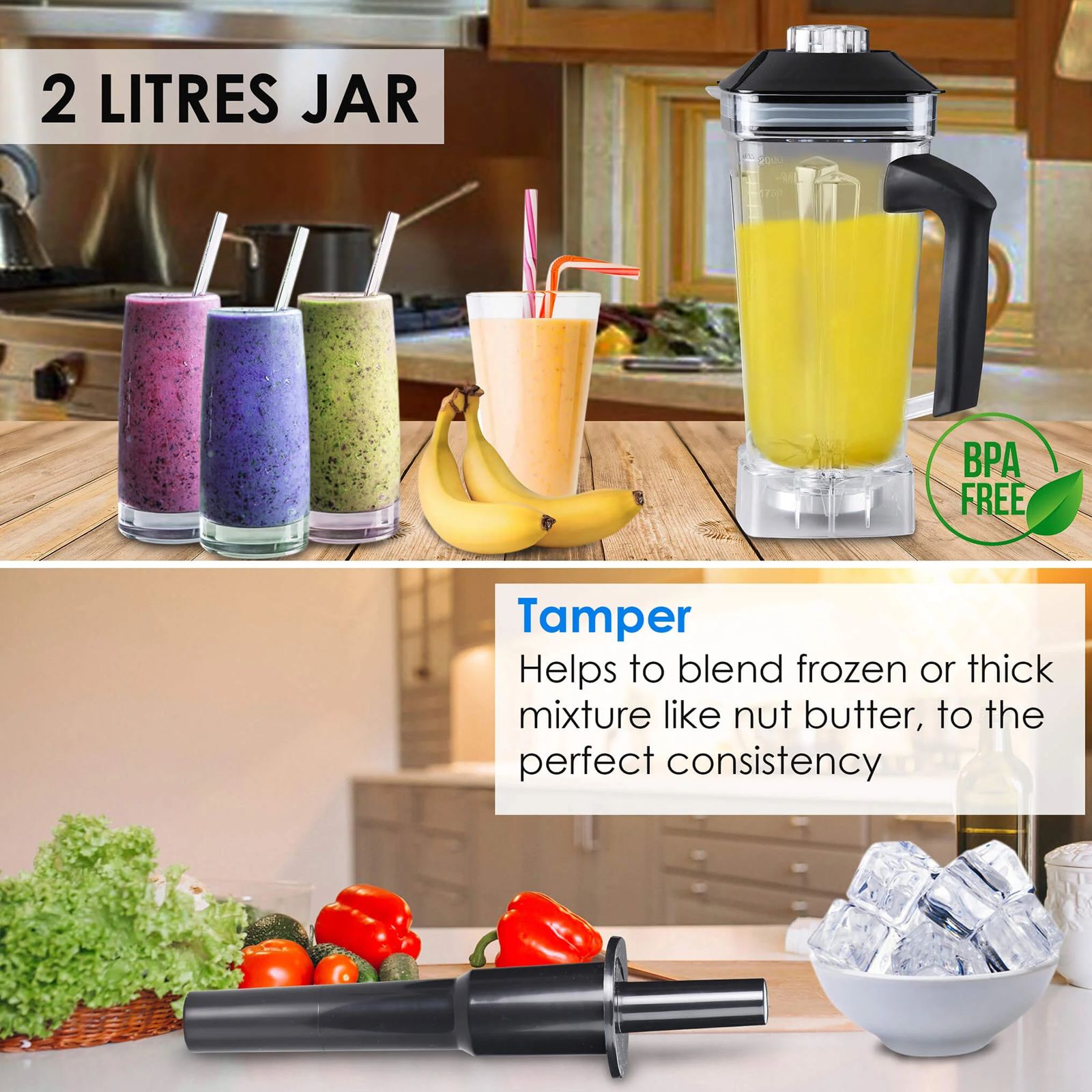 AGARO Grand 2000 Watt 1 Jar Mixer Grinder Blender (Pulse Function, Black)_6