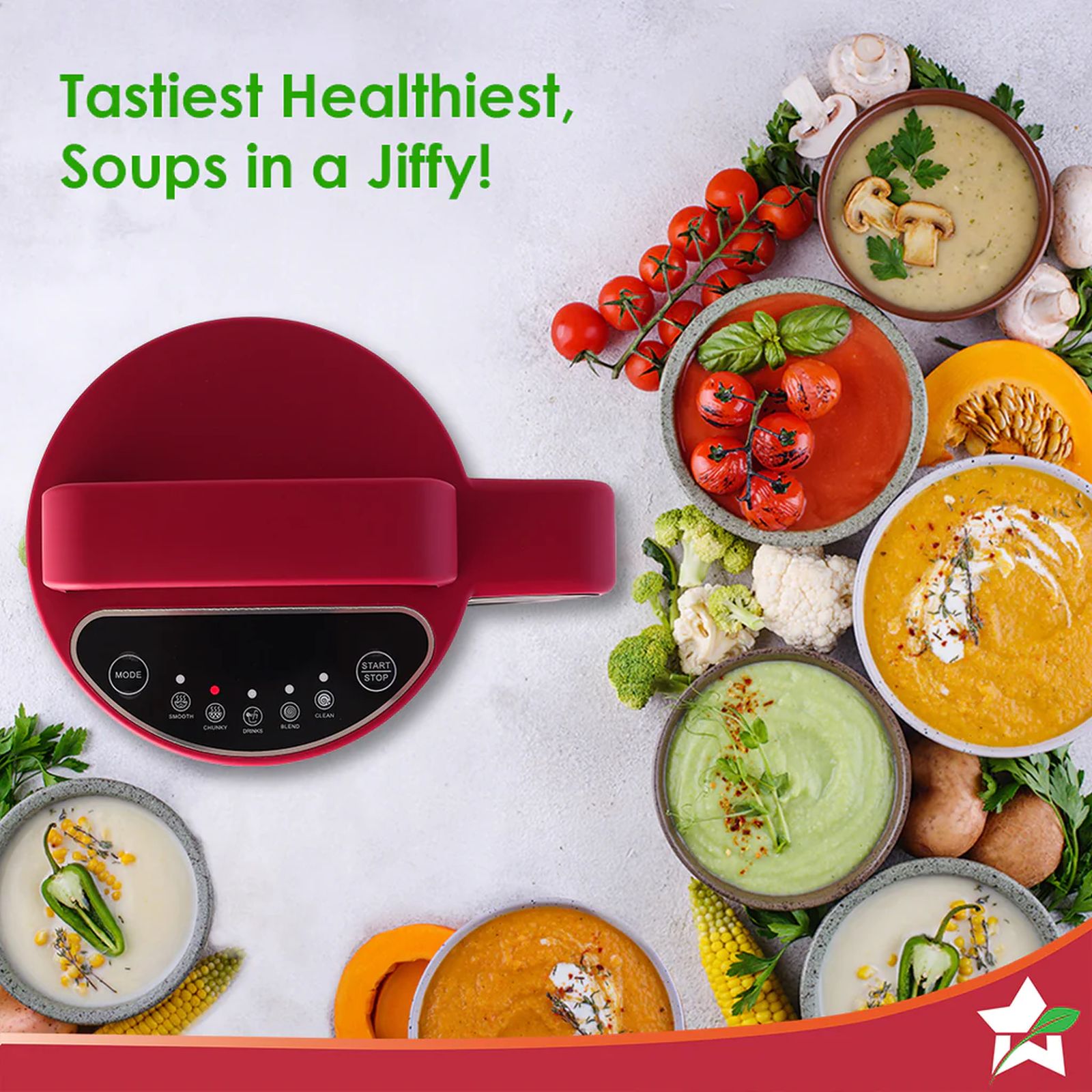 WONDERCHEF Neo 900 Watt 1.6 Litre Soup Maker with 5 Preset Functions (Red & Black) WONDERCHEF Neo 900 Watt 1.6 Litre Soup Maker with 5 Preset Functions (Red & Black)_6
