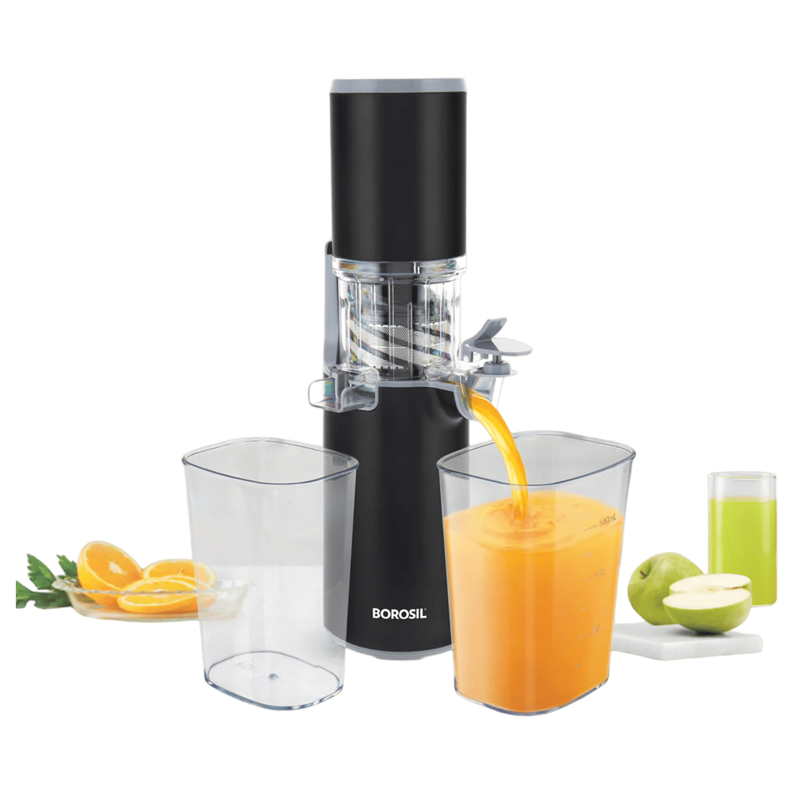 BOROSIL BSJU13WB01 130 Watt 2 Jars Cold Press Juicer (55 RPM, Slow Squeeze Juicing Technology, Black) BOROSIL BSJU13WB01 130 Watt 2 Jars Cold Press Juicer (55 RPM, Slow Squeeze Juicing Technology, Black)_1
