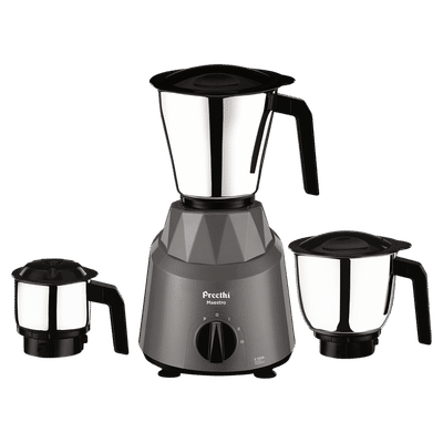 Preethi Maestro 750 Watt 3 Jars Mixer Grinder (18000 RPM, Vega W5 Motor, Grey)