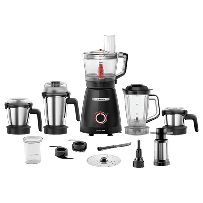 Bosch PureMixx 800 Watt 5 Jars Mixer Grinder (22500 RPM, Patented Stone Pounding Technology, Black)