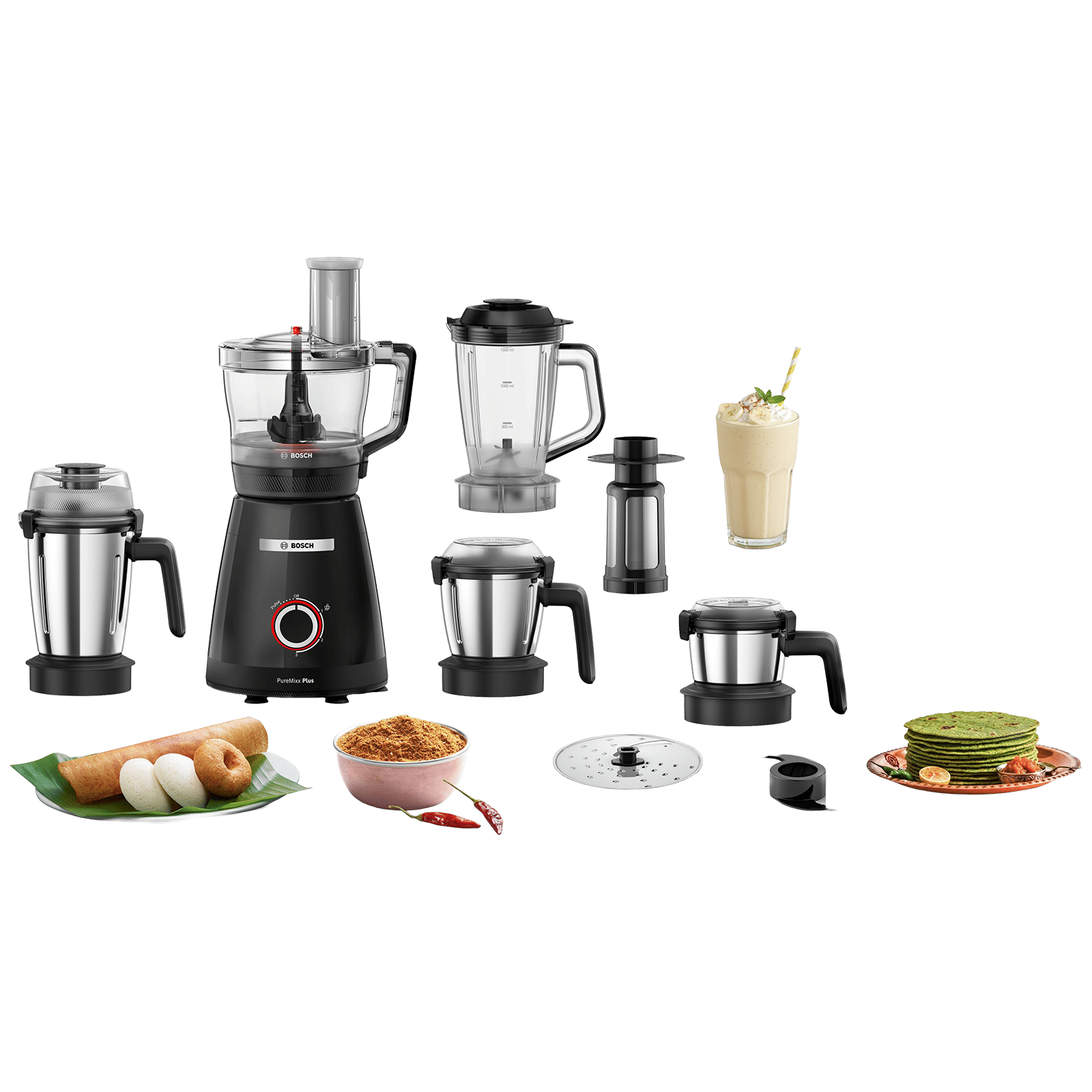 Bosch PureMixx 800 Watt 5 Jars Mixer Grinder (22500 RPM, Patented Stone Pounding Technology, Black) Bosch PureMixx 800 Watt 5 Jars Mixer Grinder (22500 RPM, Patented Stone Pounding Technology, Black)_8