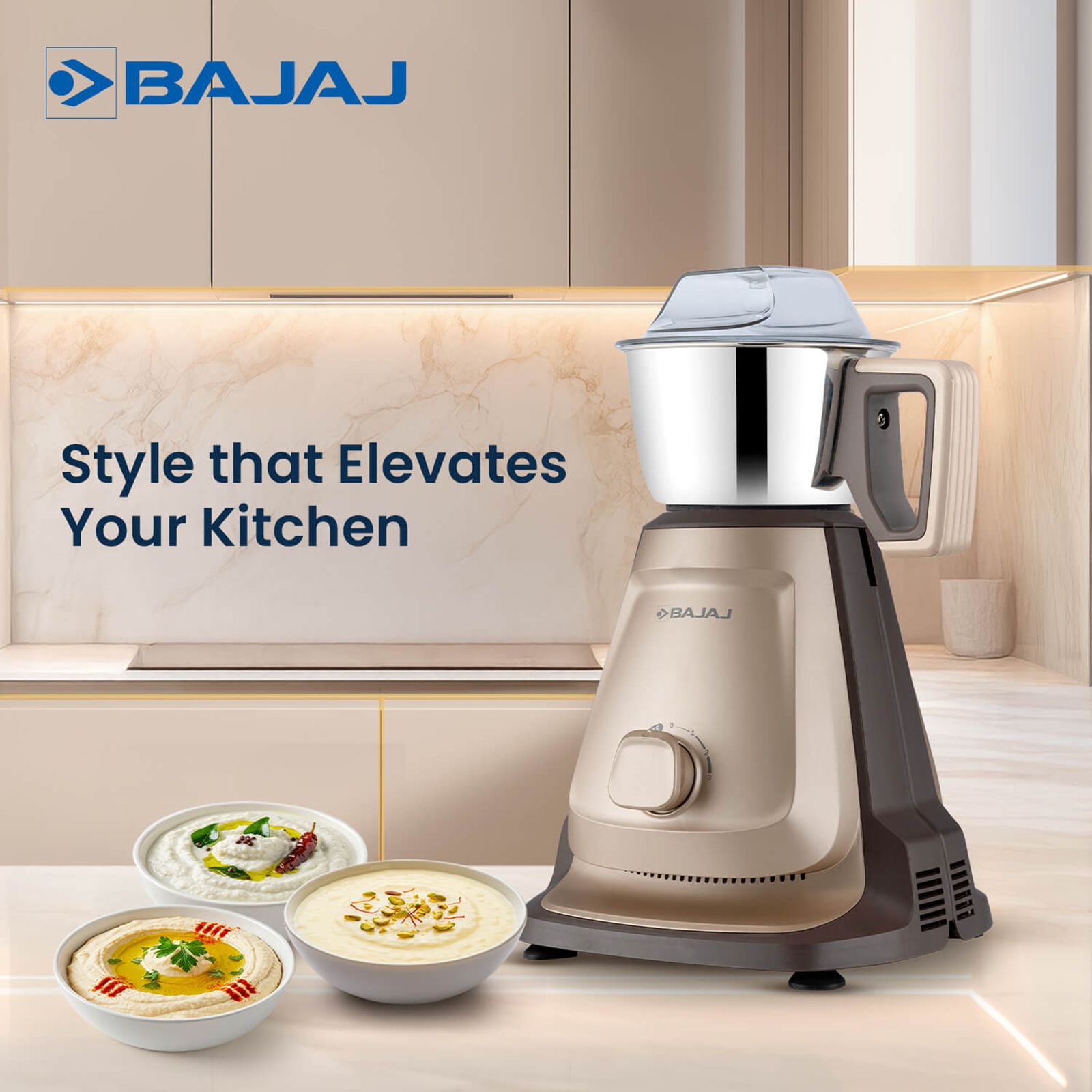 Bajaj Style Mix 1000 Watt 5 Jars Mixer Grinder (20000 RPM, Powerful Titan Motor, Sahara Beige) Bajaj Style Mix 1000 Watt 5 Jars Mixer Grinder (20000 RPM, Powerful Titan Motor, Sahara Beige)_8