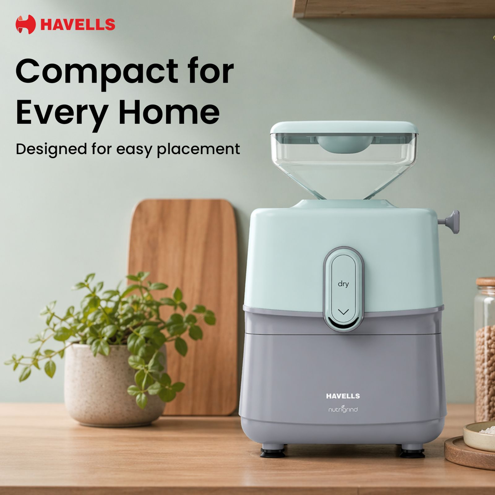HAVELLS nutrigrind 400 Watts 4.5 Kg Flour Mill Machine (Built in Overload Protection, GHFWGGQG040, Green & Grey) HAVELLS nutrigrind 400 Watts 4.5 Kg Flour Mill Machine (Built in Overload Protection, GHFWGGQG040, Green & Grey)_12