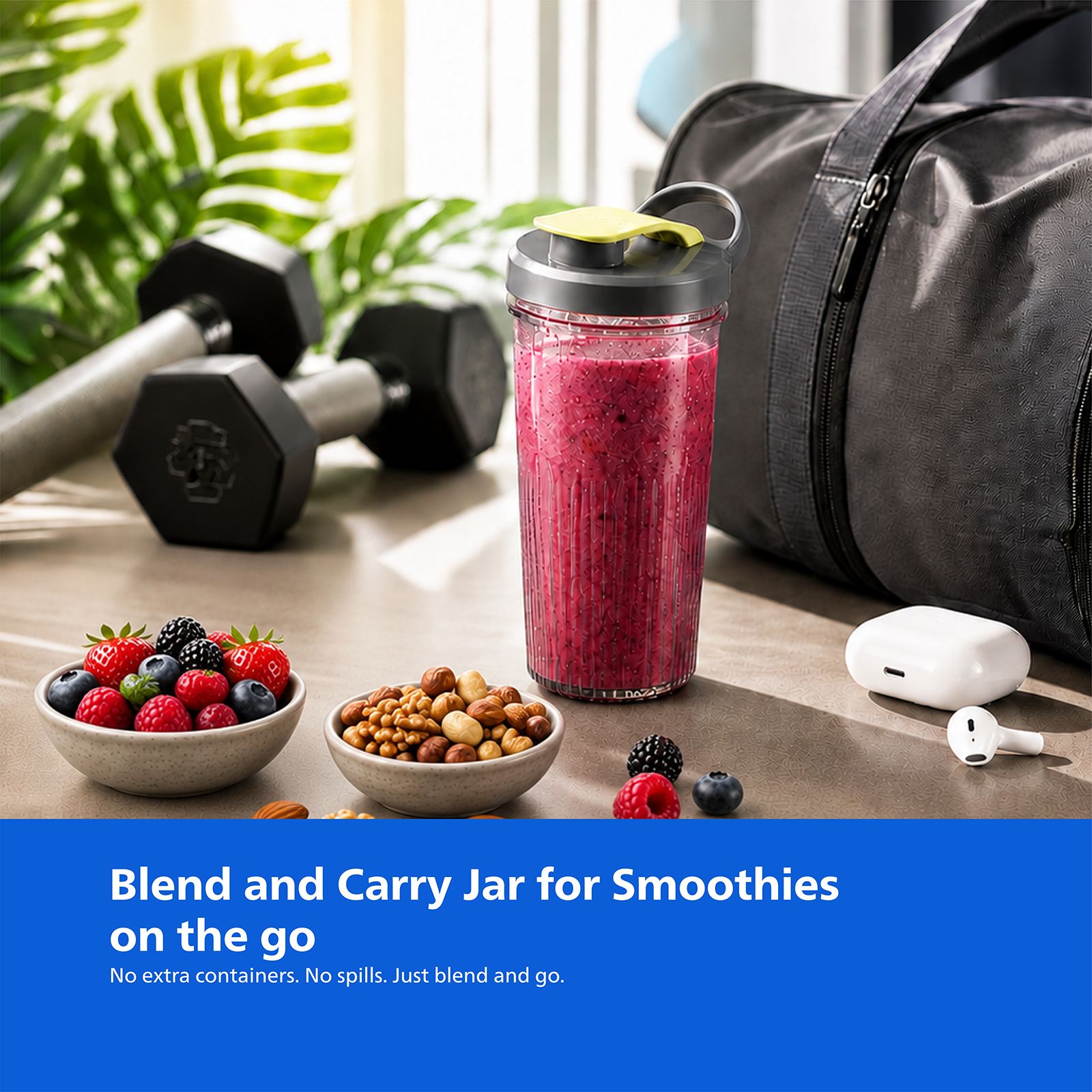 Philips HR2613/00 350 Watt 3 Jars Juicer Blender (25000 RPM, Leak-Proof Sipper Lid, Grey)_3